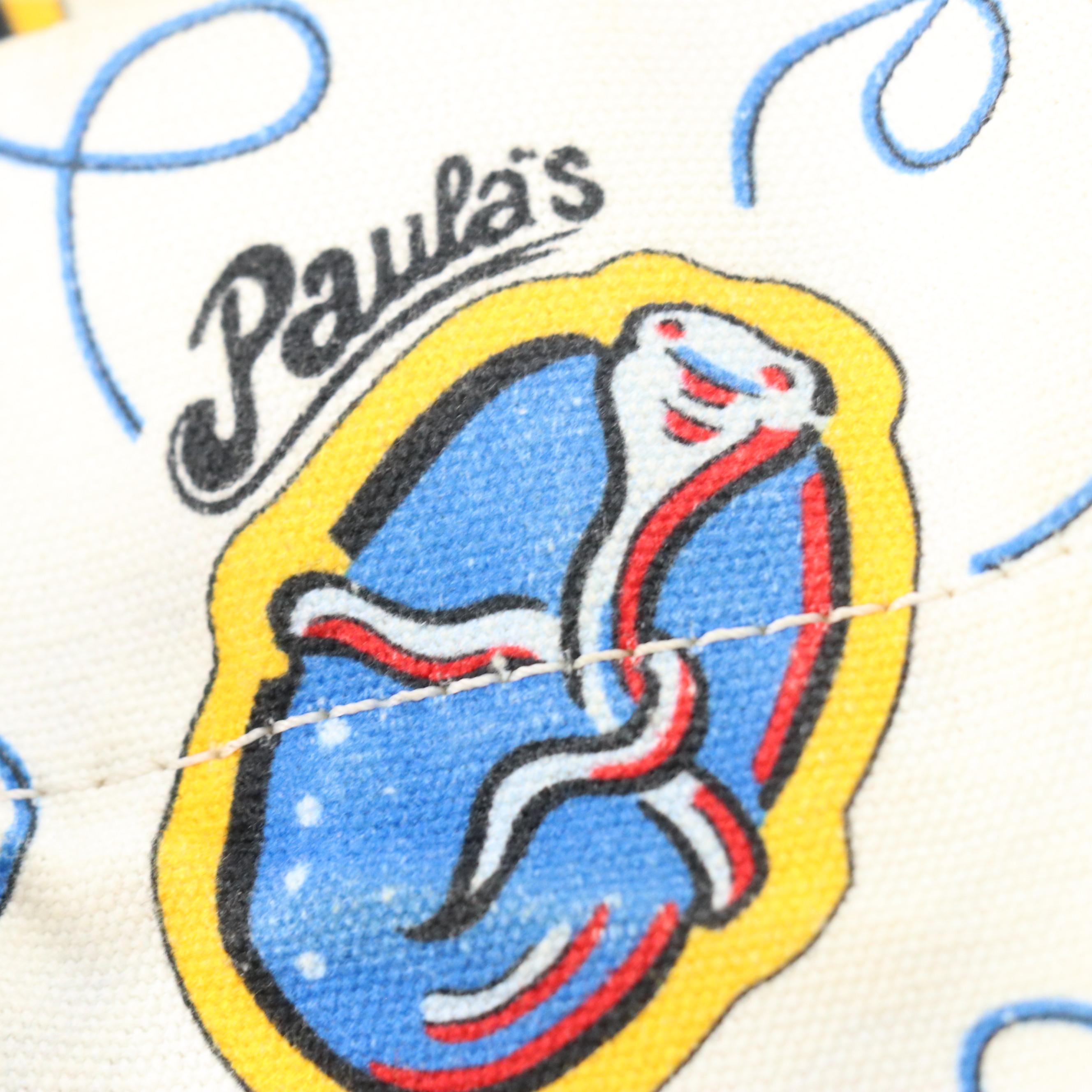 Loewe X Paula's Ibiza Printed Canvas Tote Bag with Brown Leather Trim