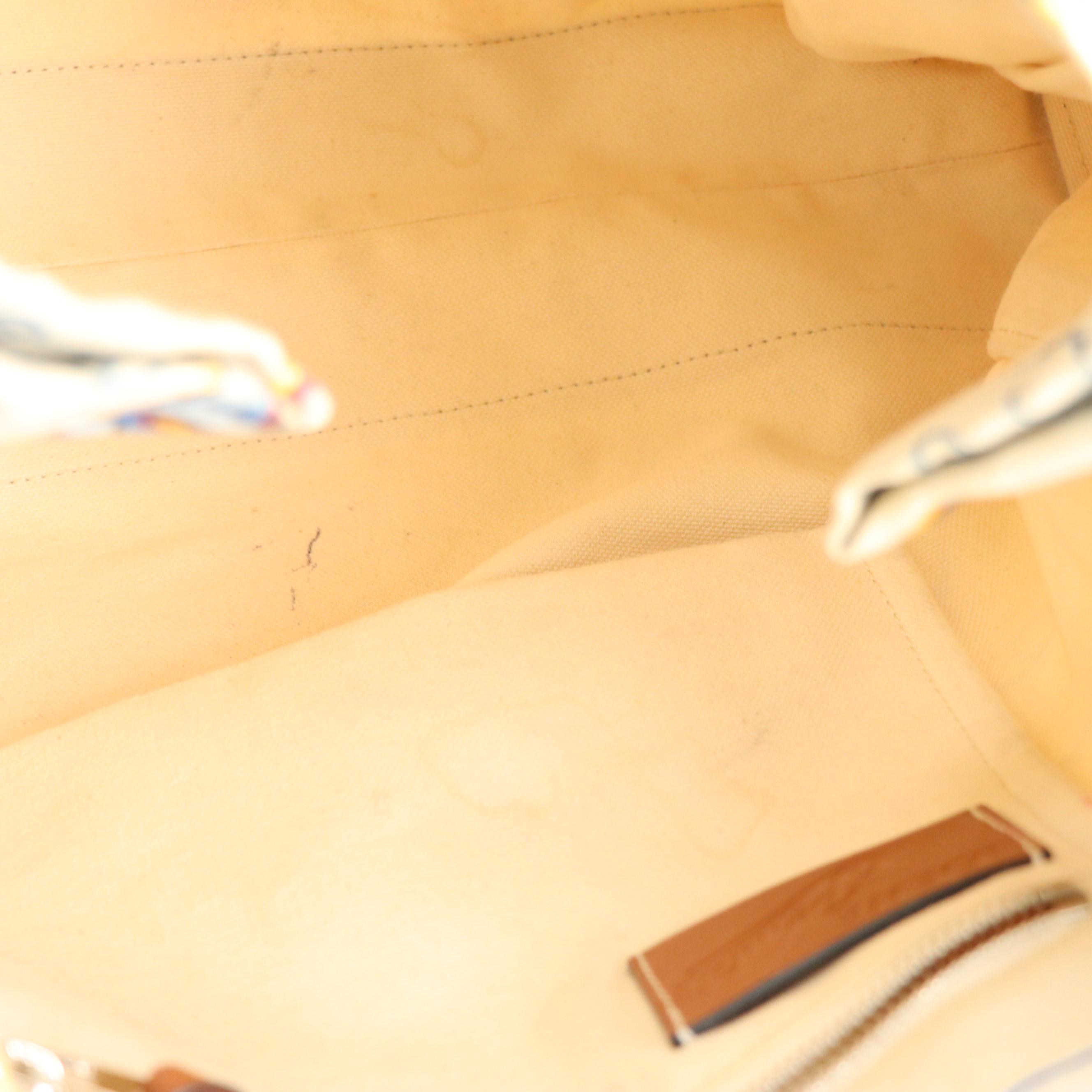 Loewe X Paula's Ibiza Printed Canvas Tote Bag with Brown Leather Trim