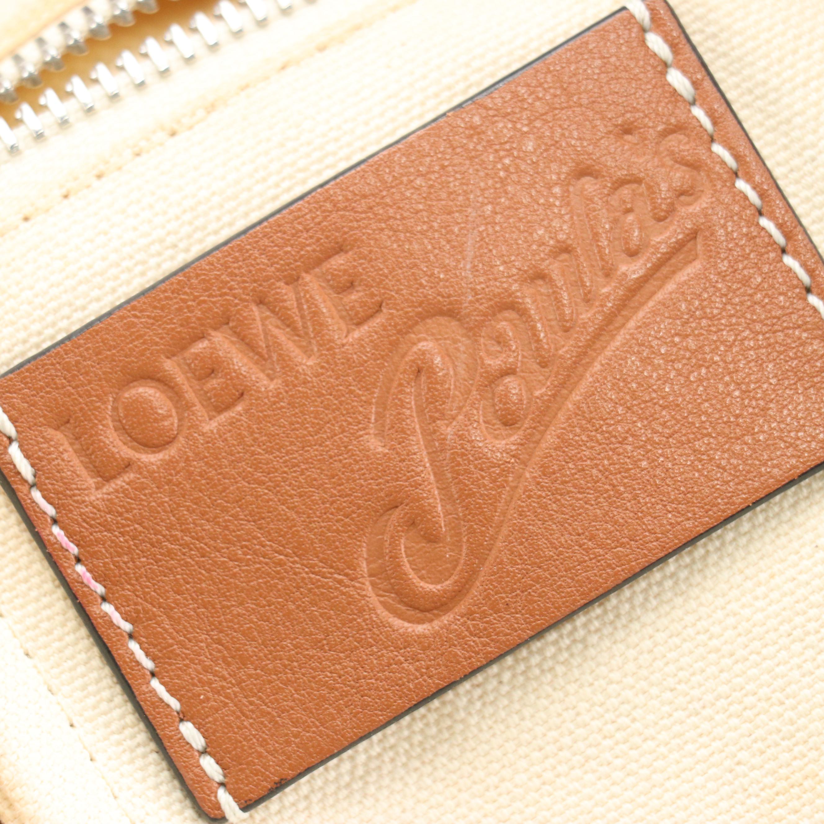 Loewe X Paula's Ibiza Printed Canvas Tote Bag with Brown Leather Trim