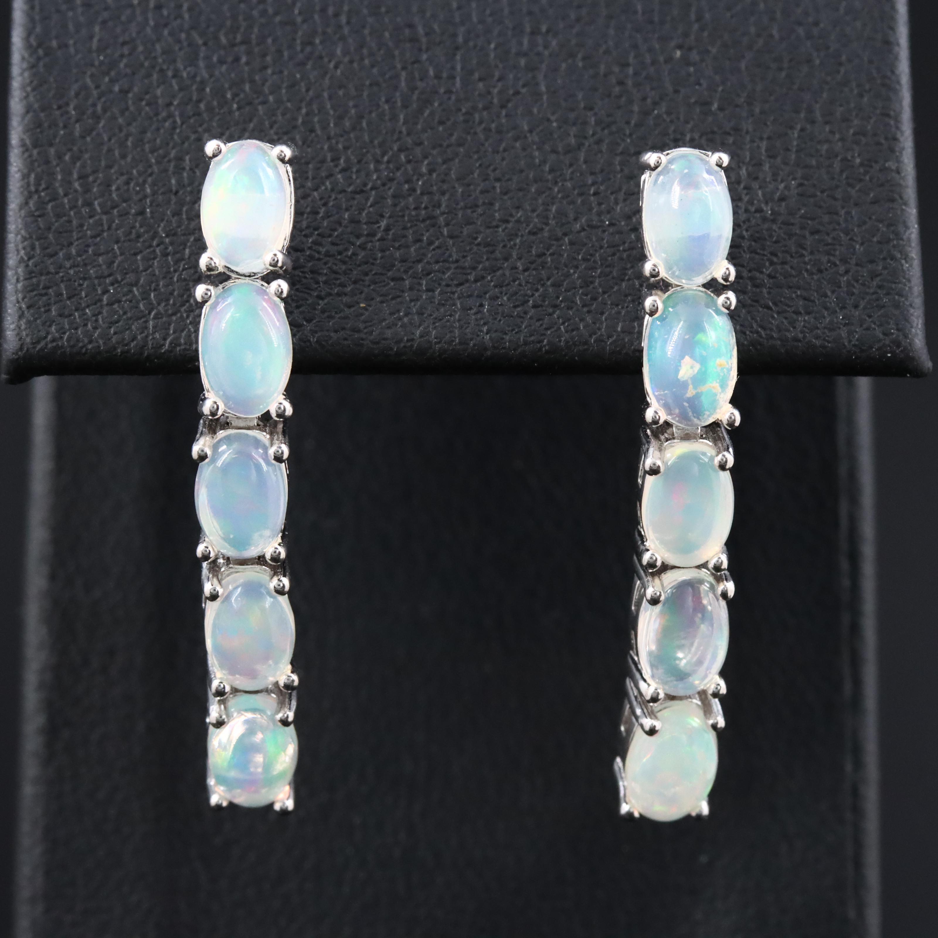 Sterling Opal Drop Earrings
