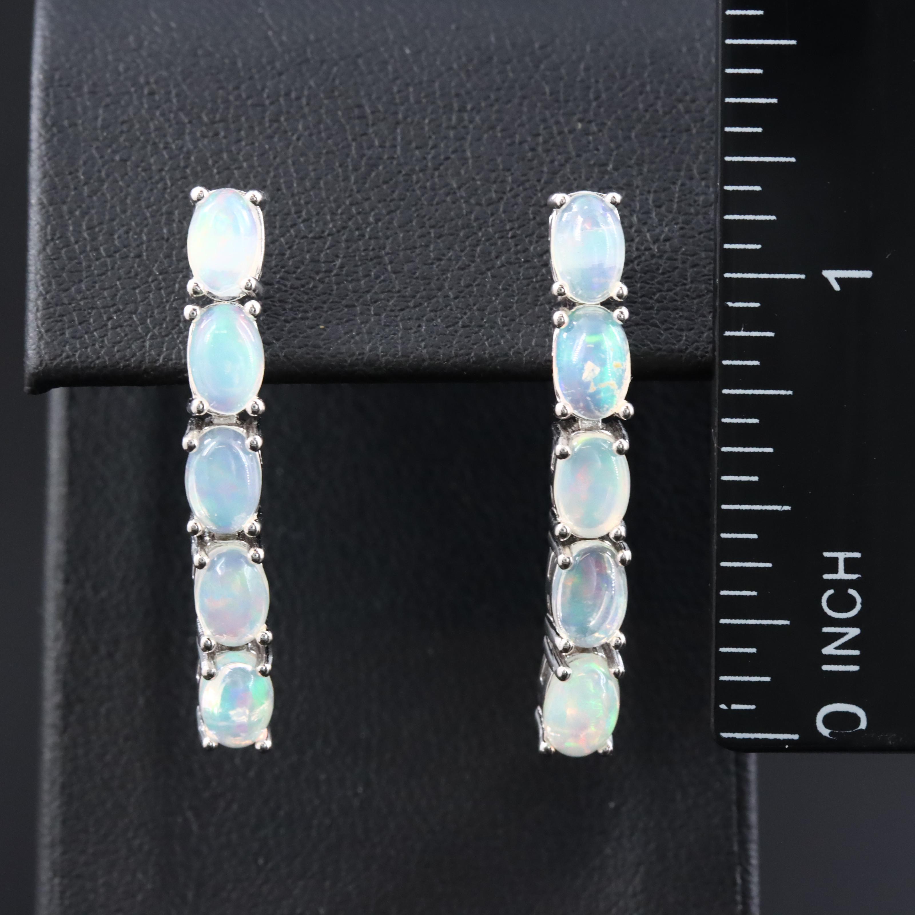 Sterling Opal Drop Earrings