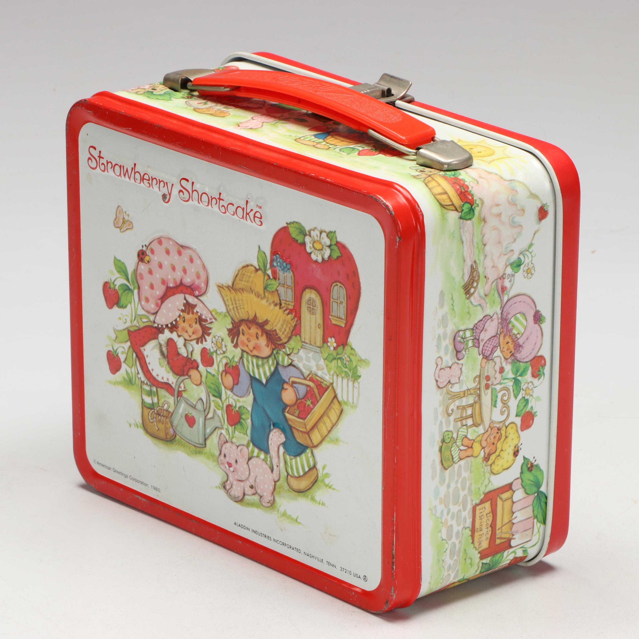 Strawberry Shortcake Tin Litho and Coca Cola Advertising Lunchboxes, Late 20th C