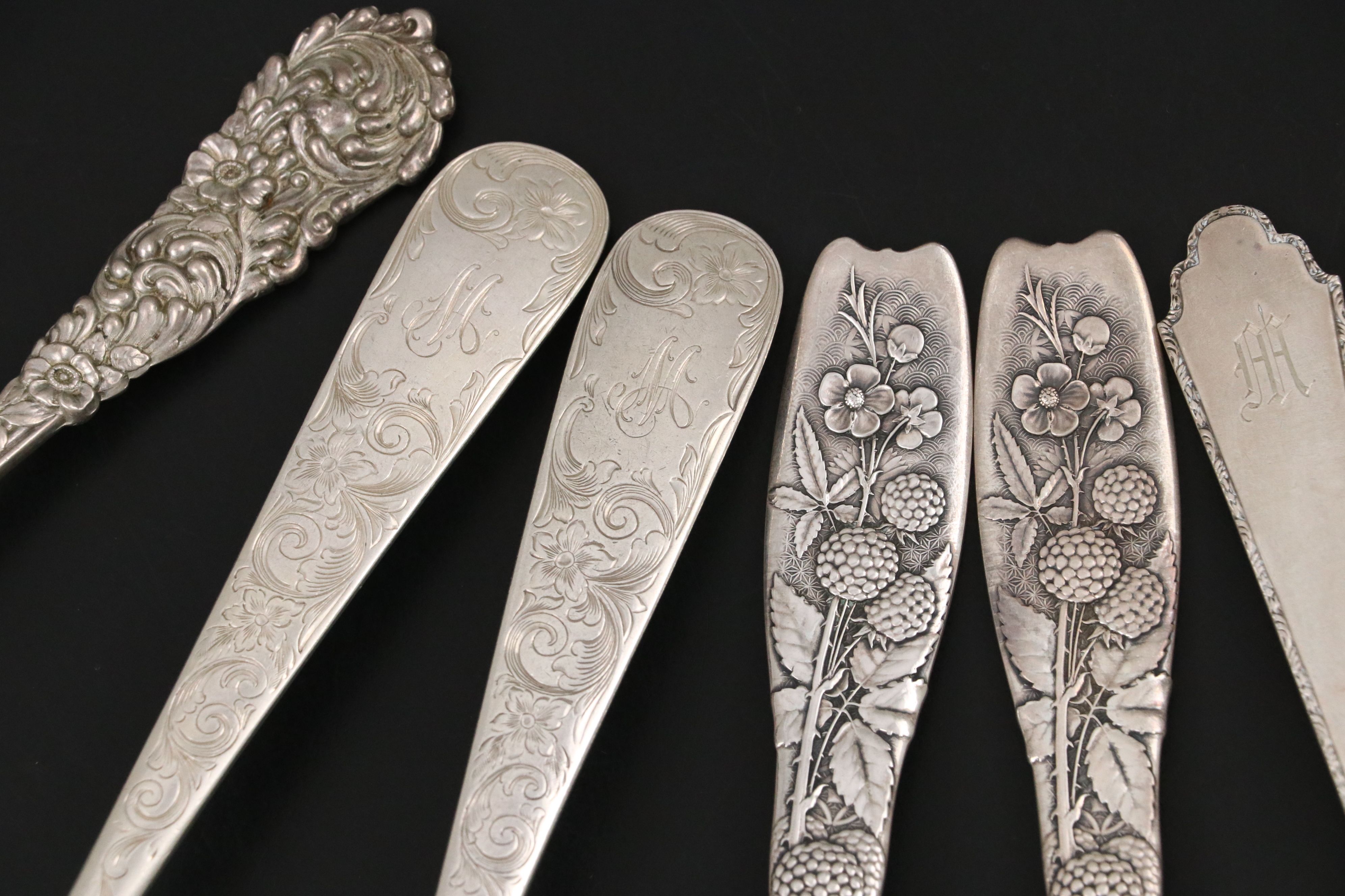 Reed & Barton Sterling Asparagus Fork with Whiting "Berry" and Assorted Servers