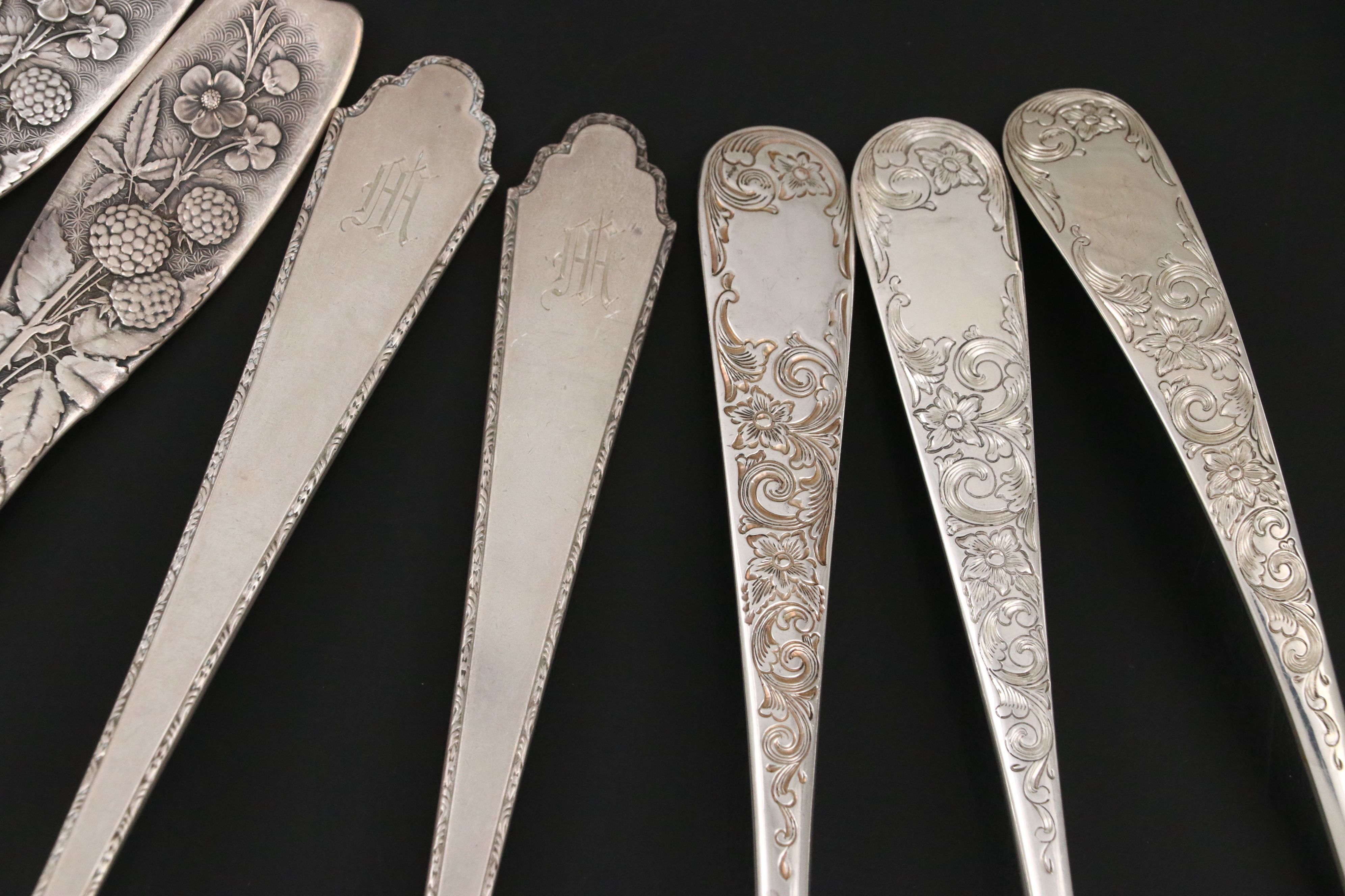 Reed & Barton Sterling Asparagus Fork with Whiting "Berry" and Assorted Servers