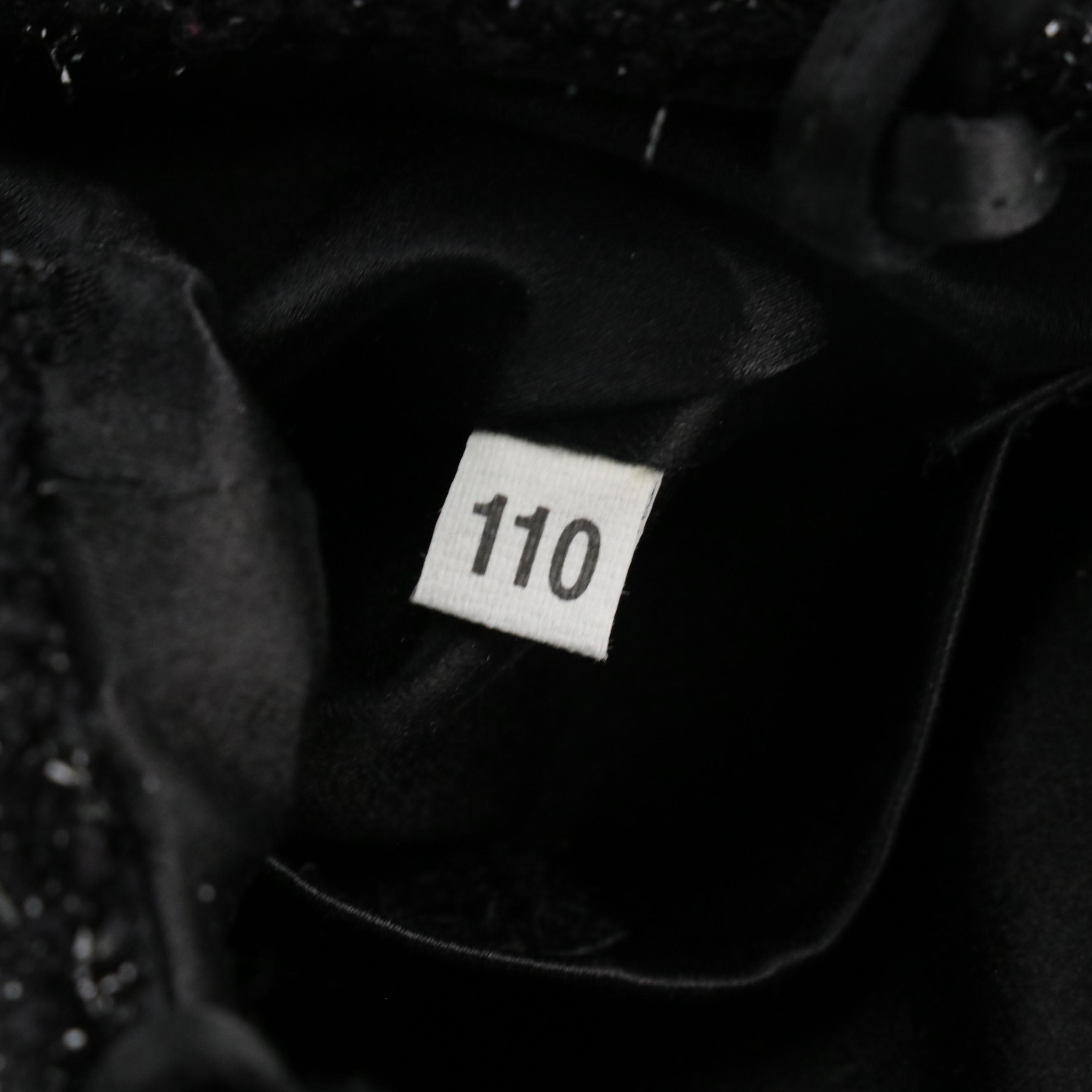 Prada Black Shimmery Lurex Evening Bag with Knotted Satin Strap Handles