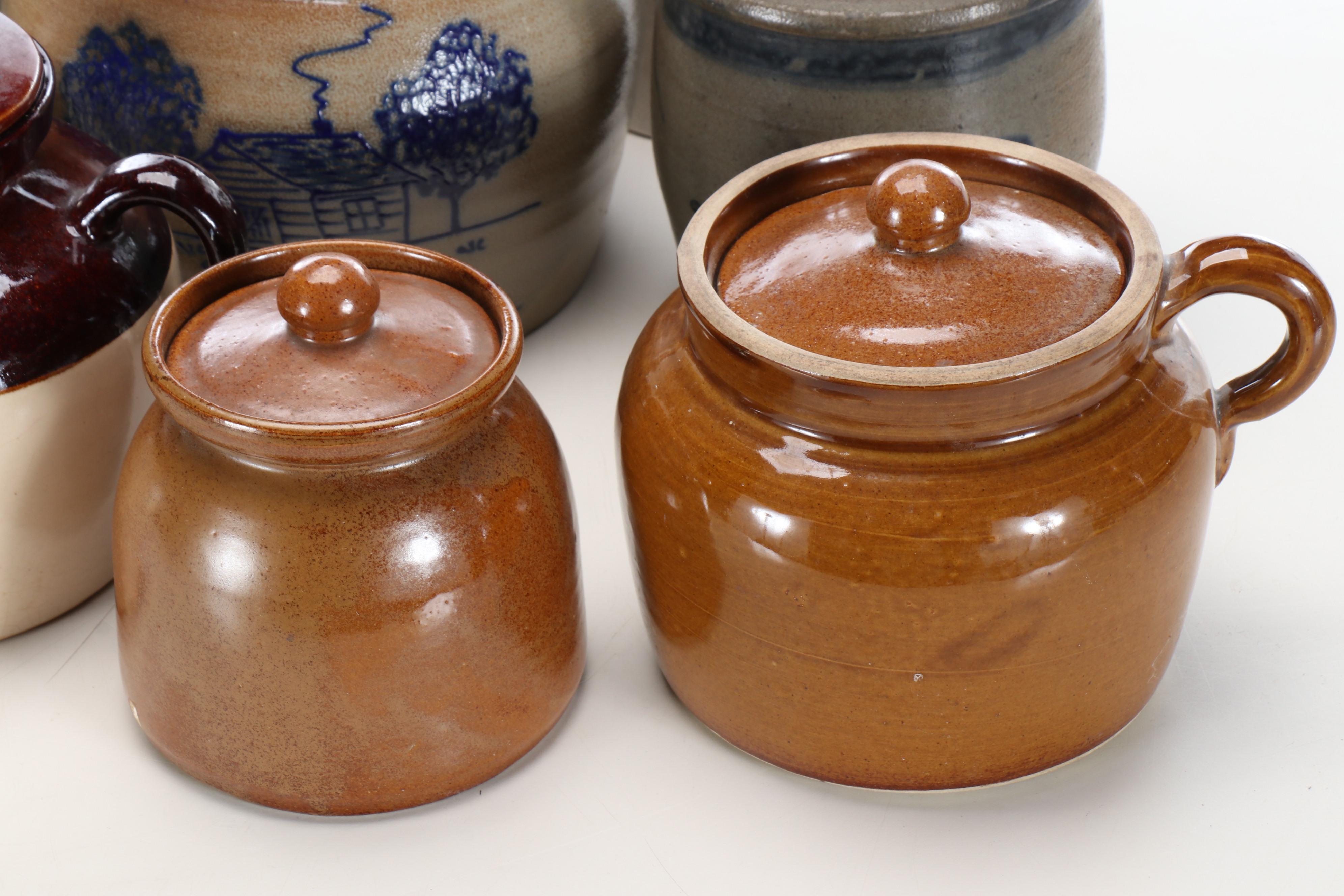 Bean Pots with Other Crocks, 20th Century