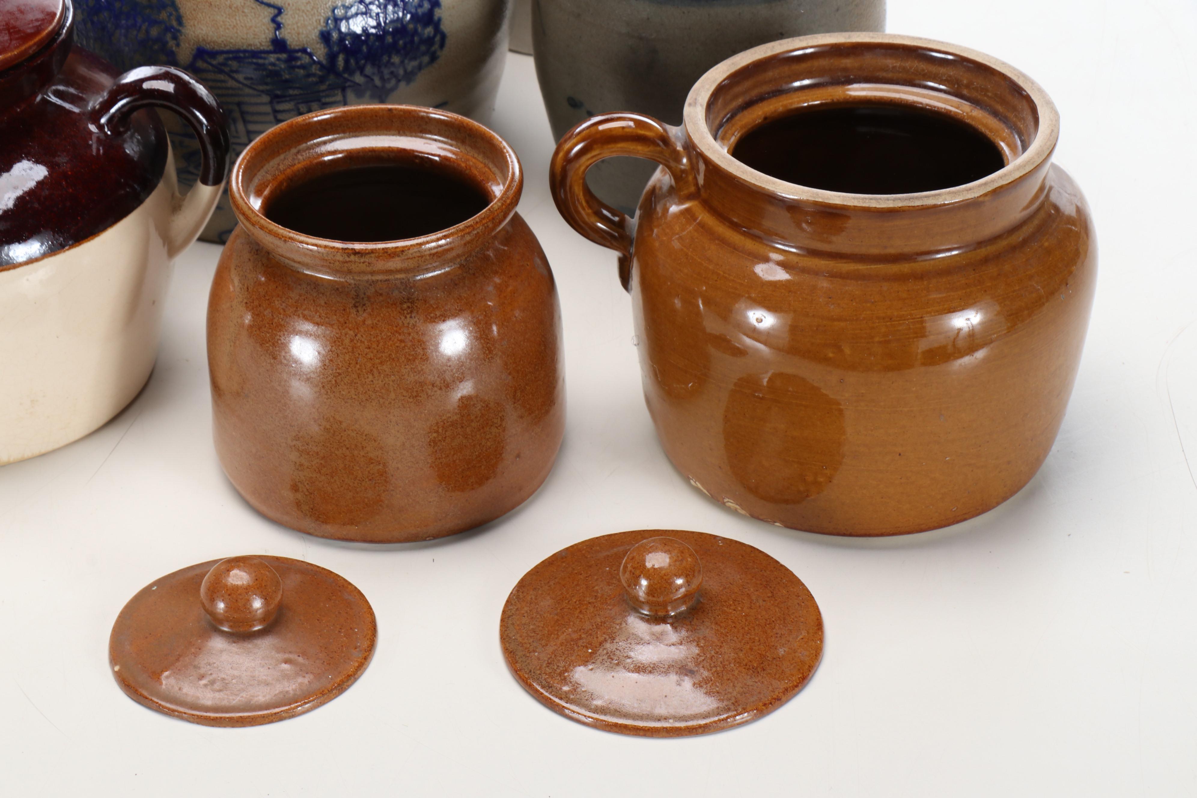 Bean Pots with Other Crocks, 20th Century