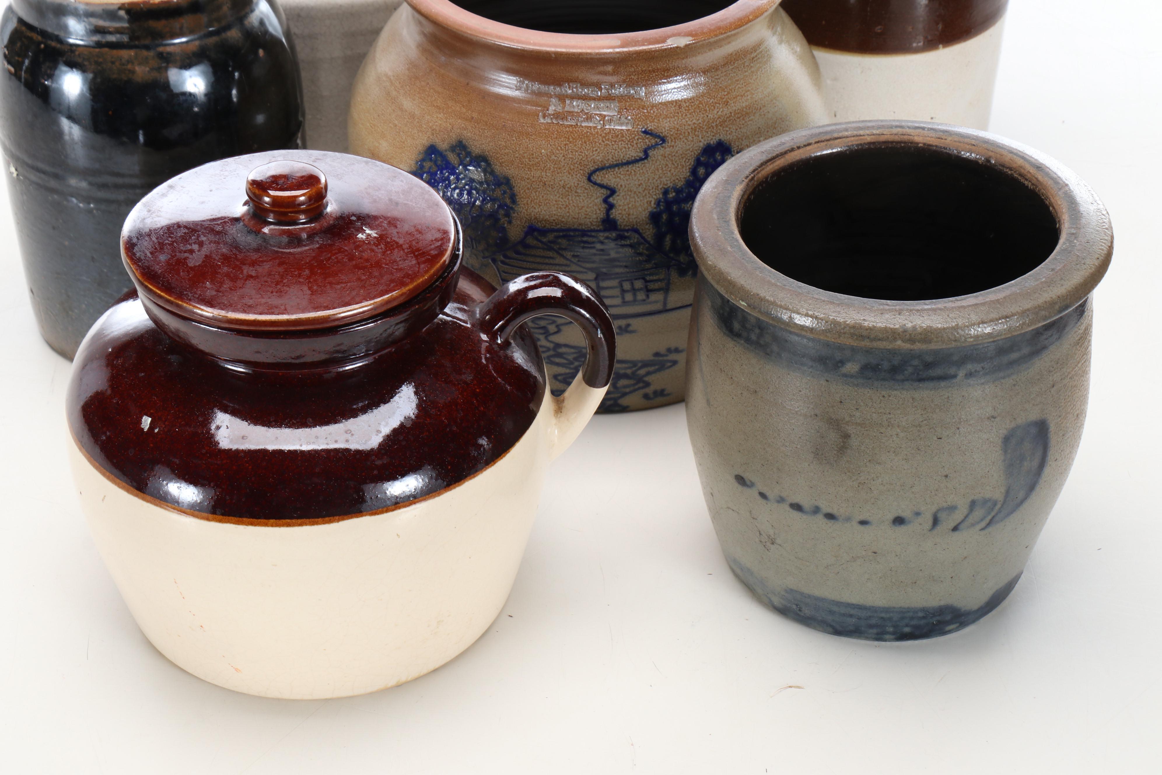 Bean Pots with Other Crocks, 20th Century