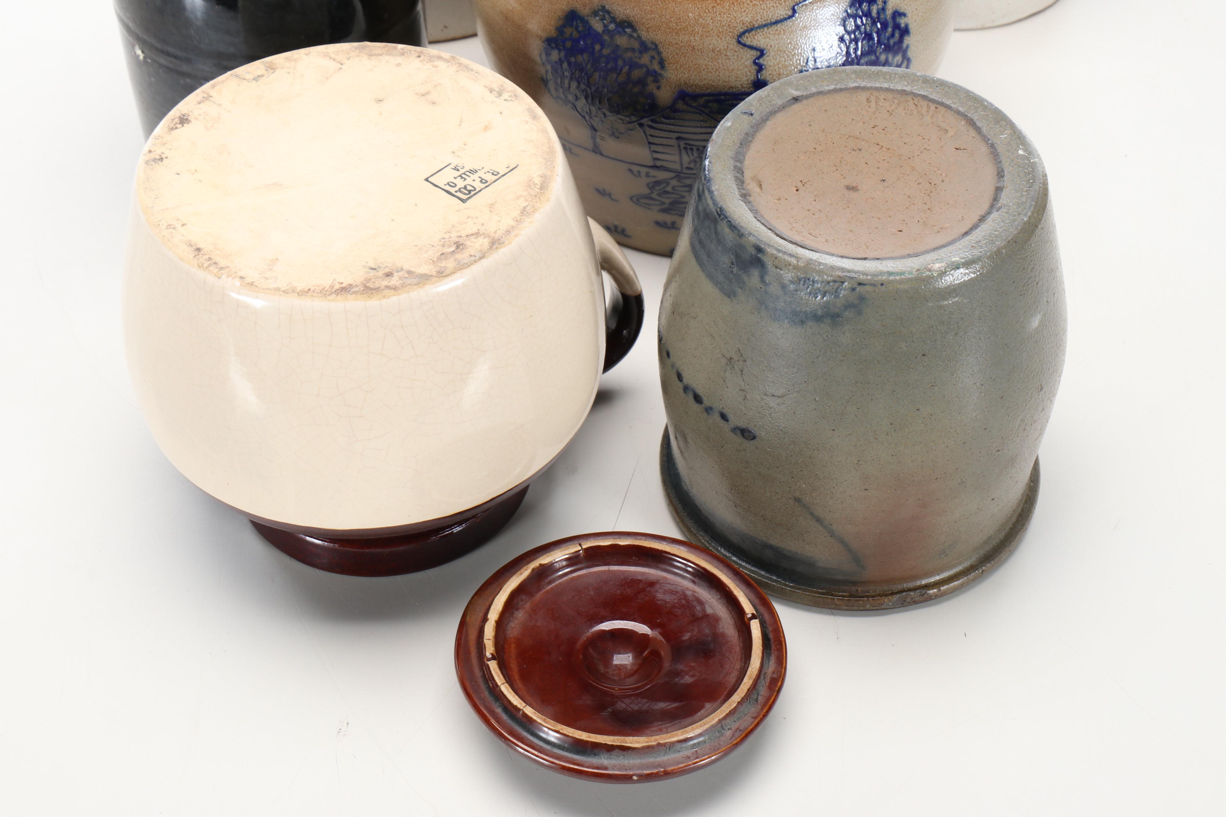 Bean Pots with Other Crocks, 20th Century