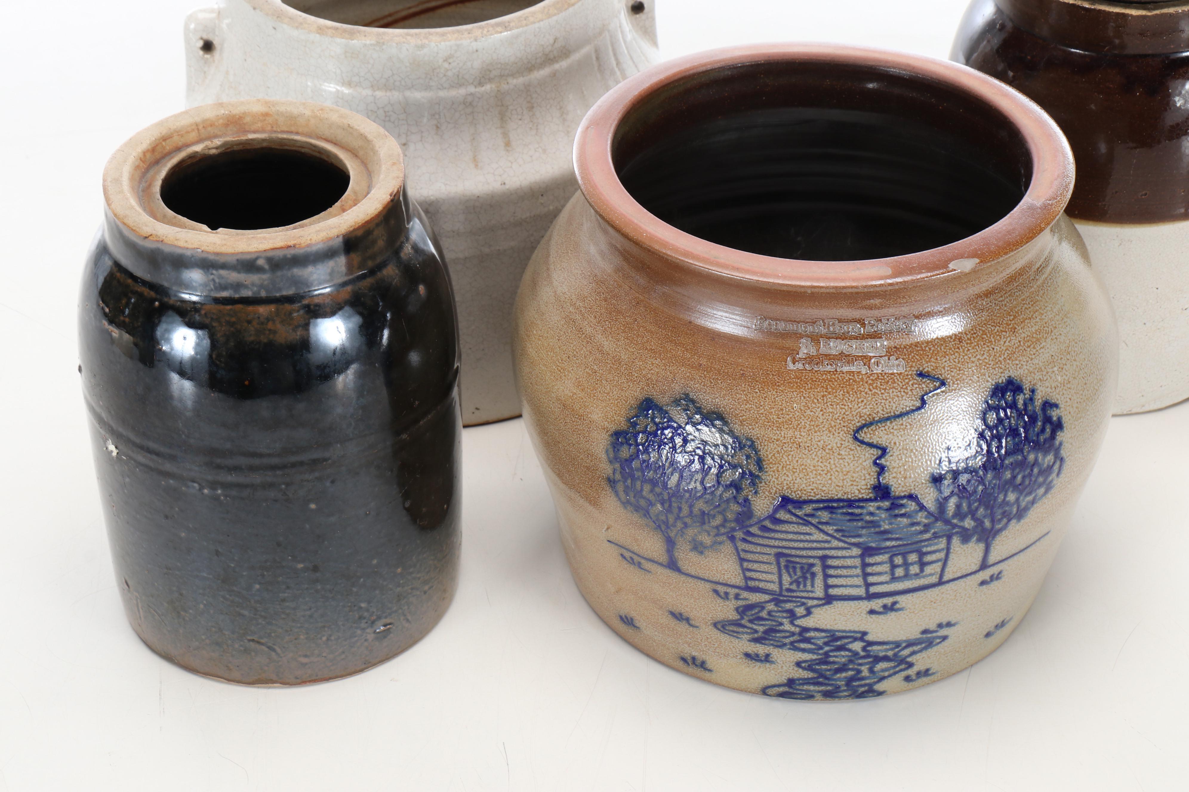 Bean Pots with Other Crocks, 20th Century
