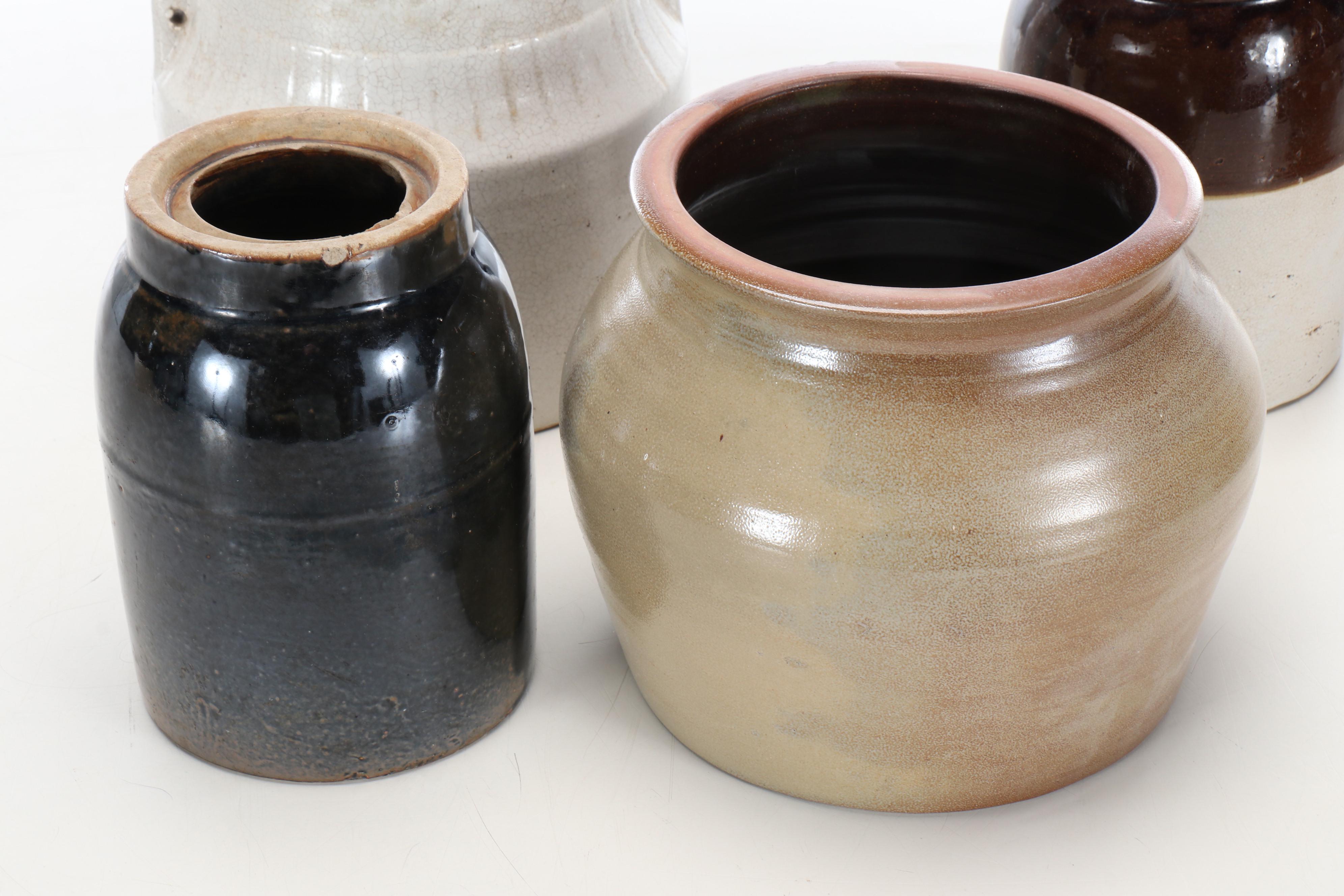 Bean Pots with Other Crocks, 20th Century