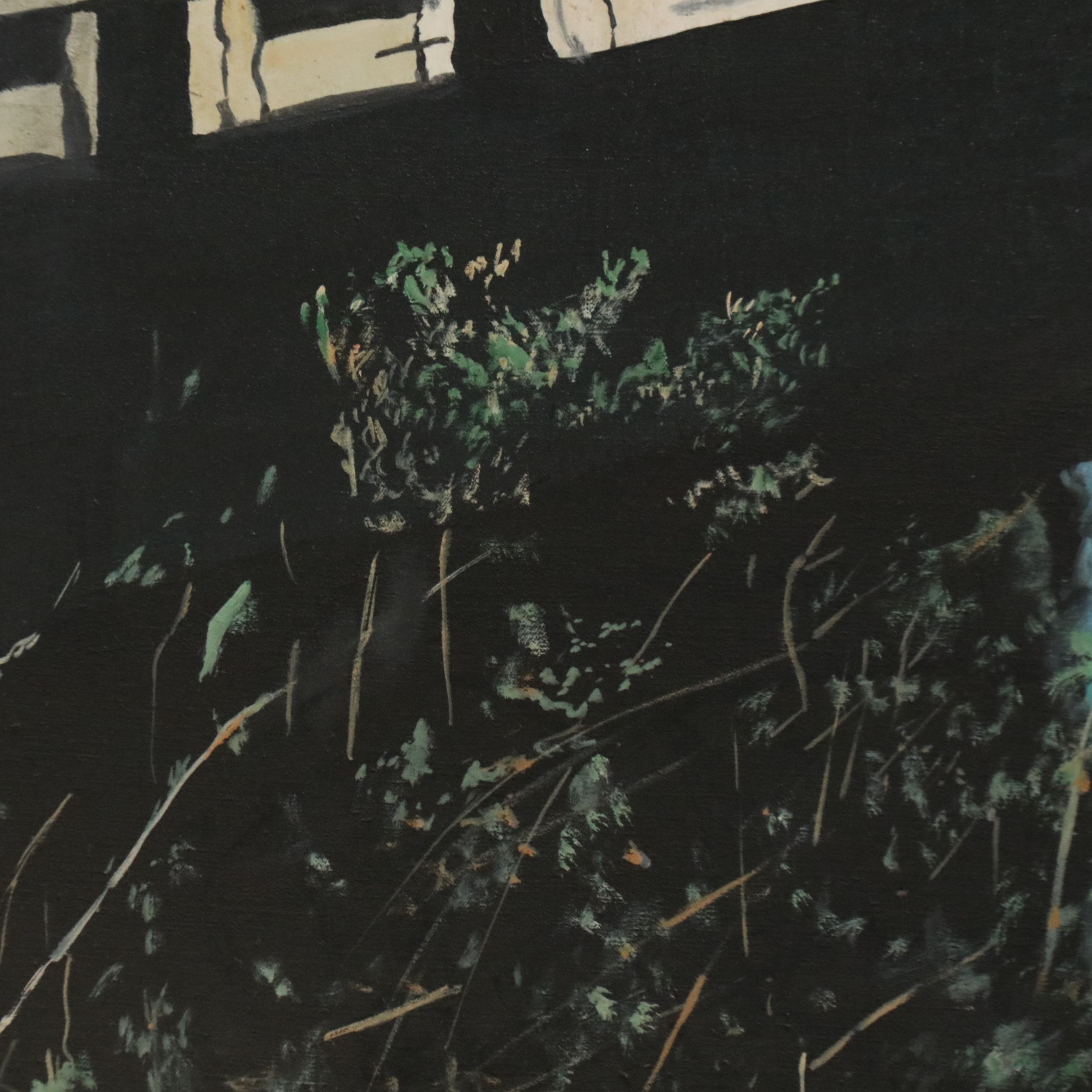 Seward Monumental Oil Painting of Castle Reflected in Lake, 1973