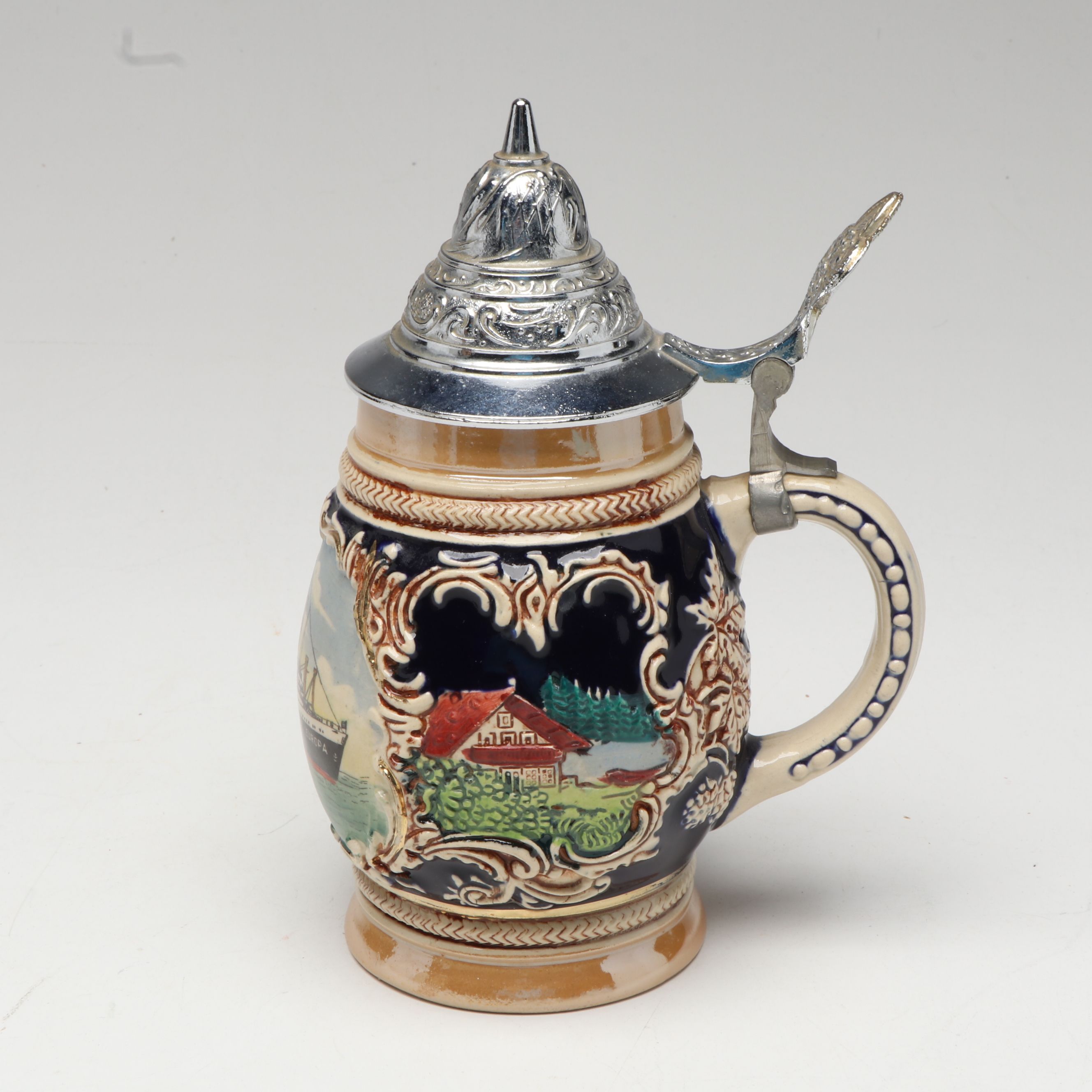 Marzi & Remy S.S. Europa with Other Hapag-Lloyd Beer Stein, Mid-20th Century