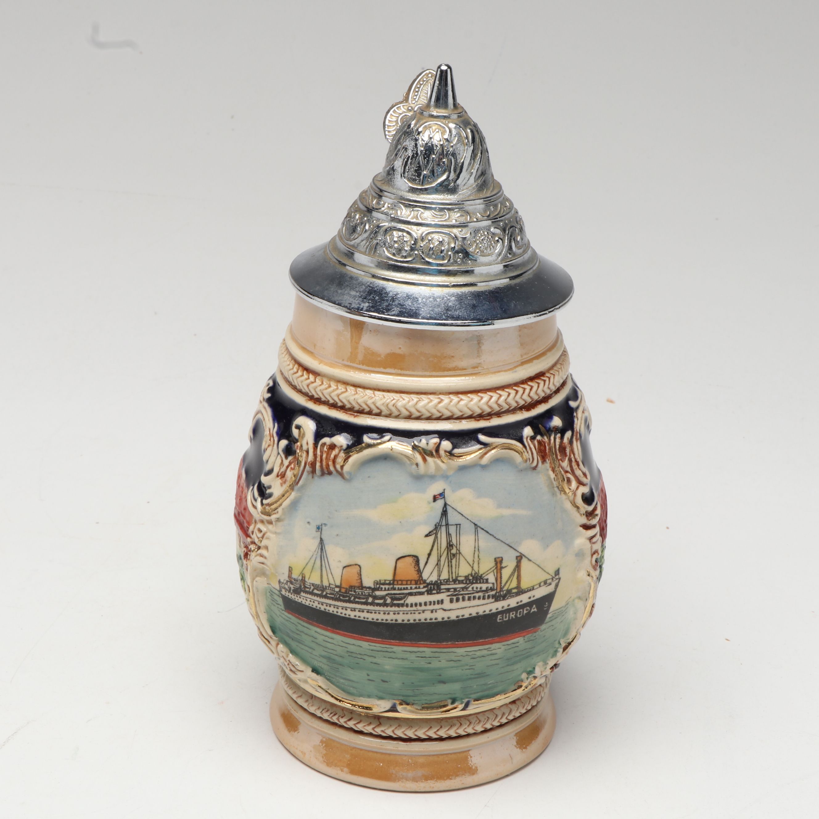 Marzi & Remy S.S. Europa with Other Hapag-Lloyd Beer Stein, Mid-20th Century