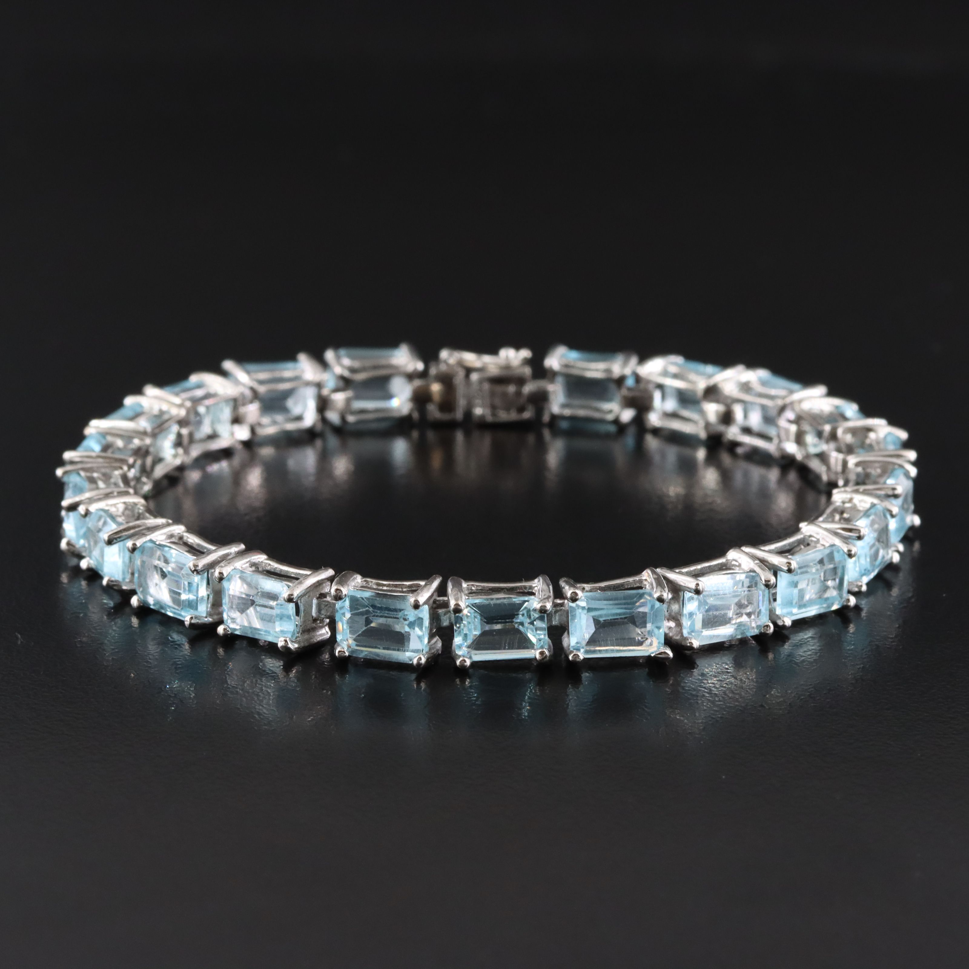 Sterling Topaz Line Bracelet