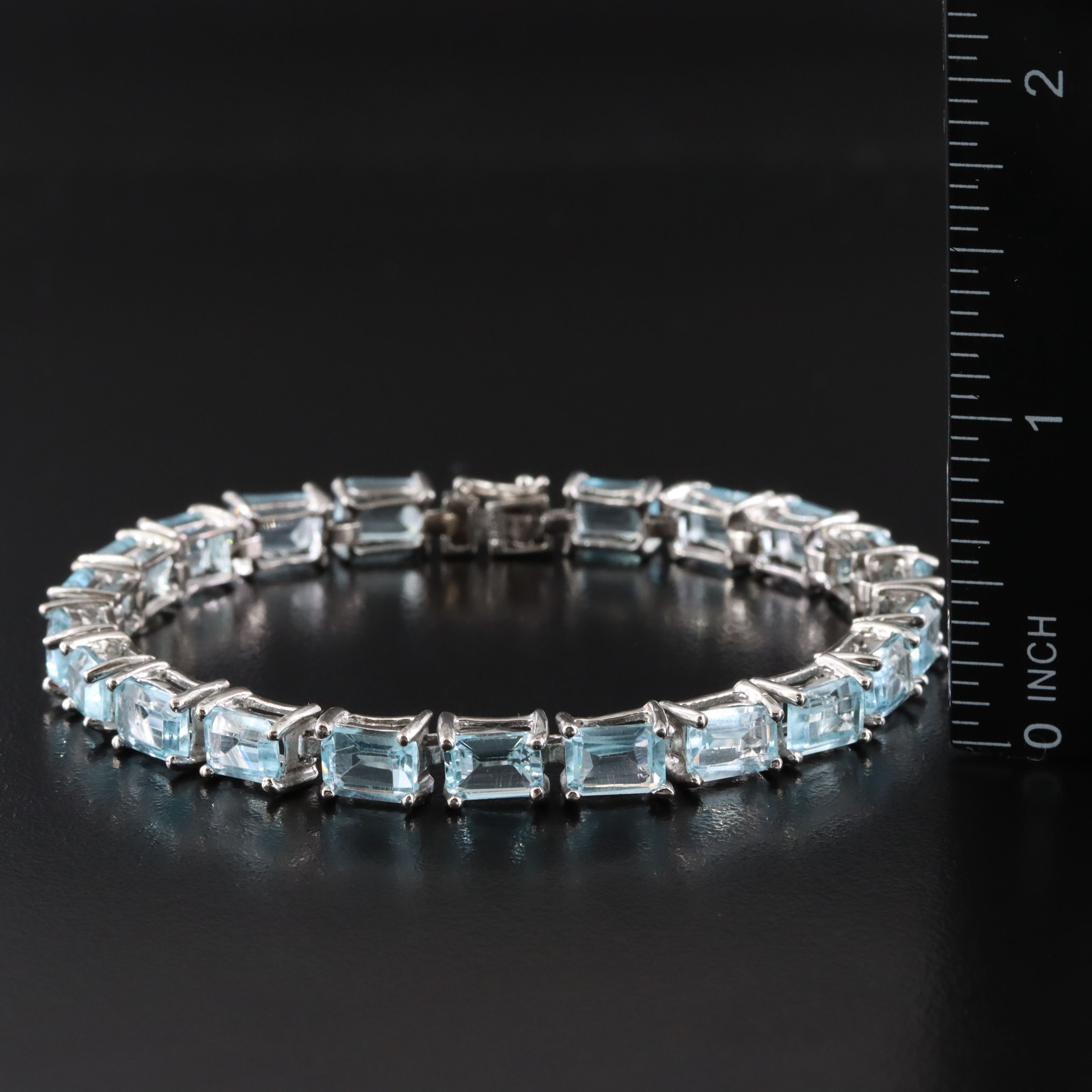 Sterling Topaz Line Bracelet