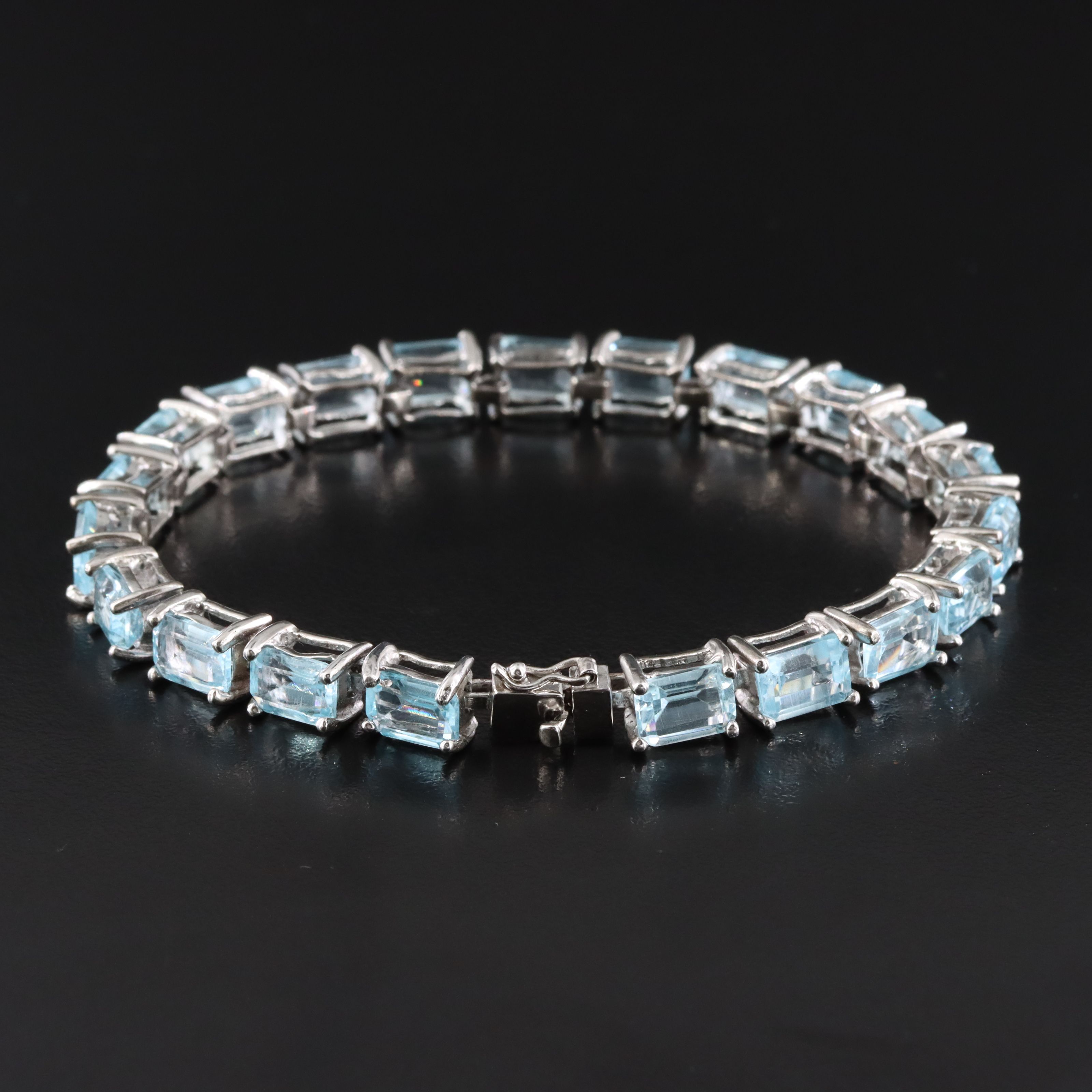 Sterling Topaz Line Bracelet
