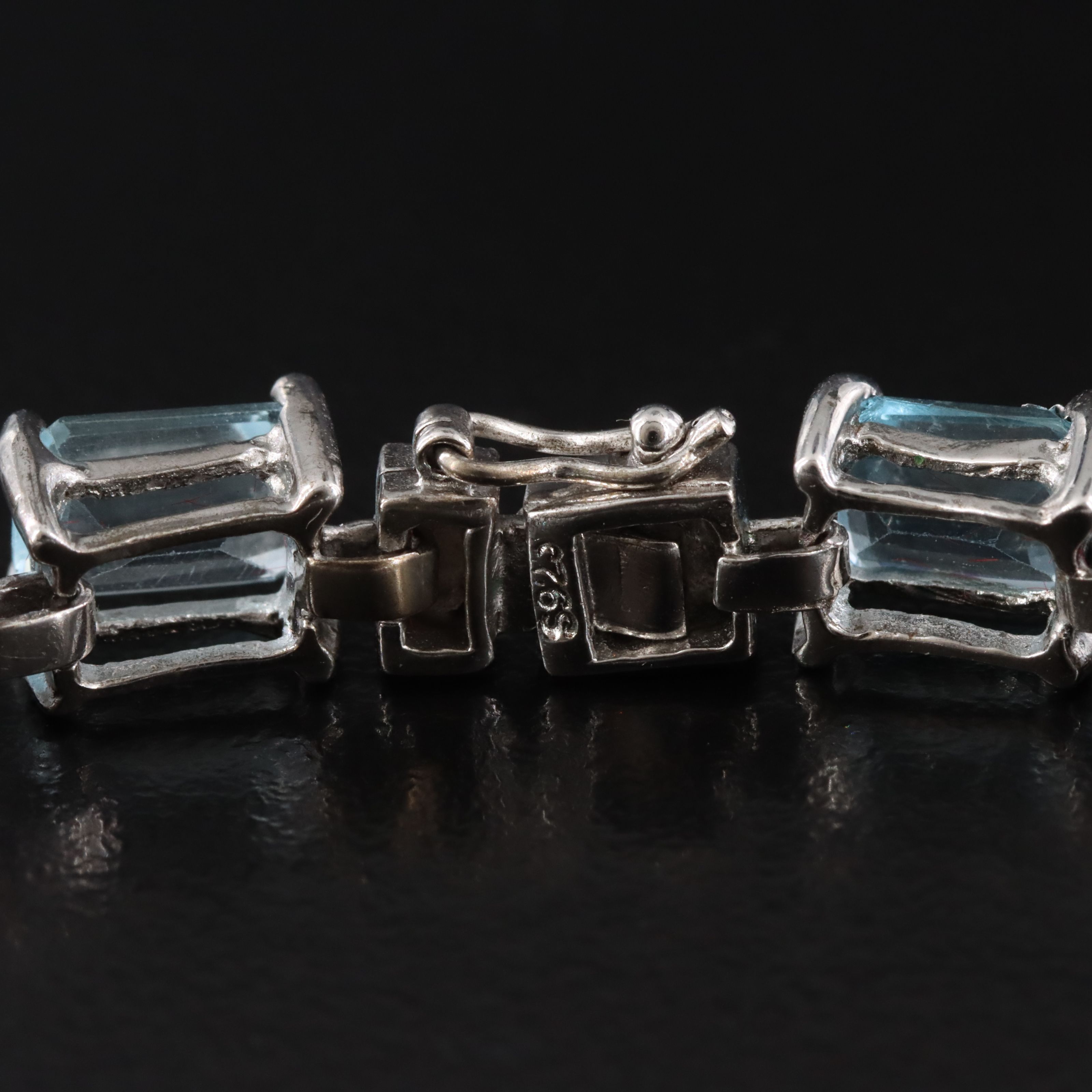 Sterling Topaz Line Bracelet