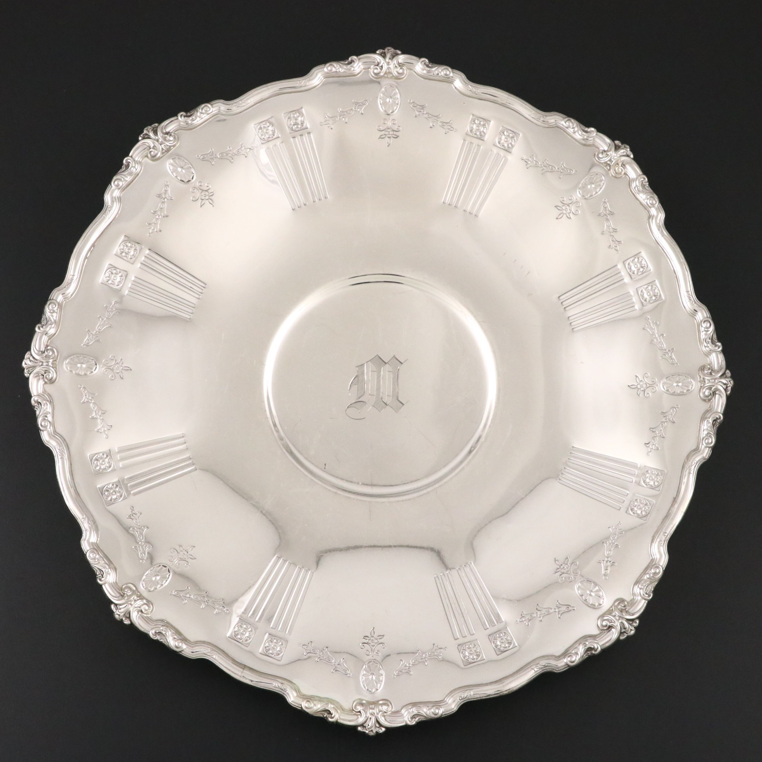 Reed & Barton Sterling Footed Platter with Mauser Sterling Oval Serving Bowl