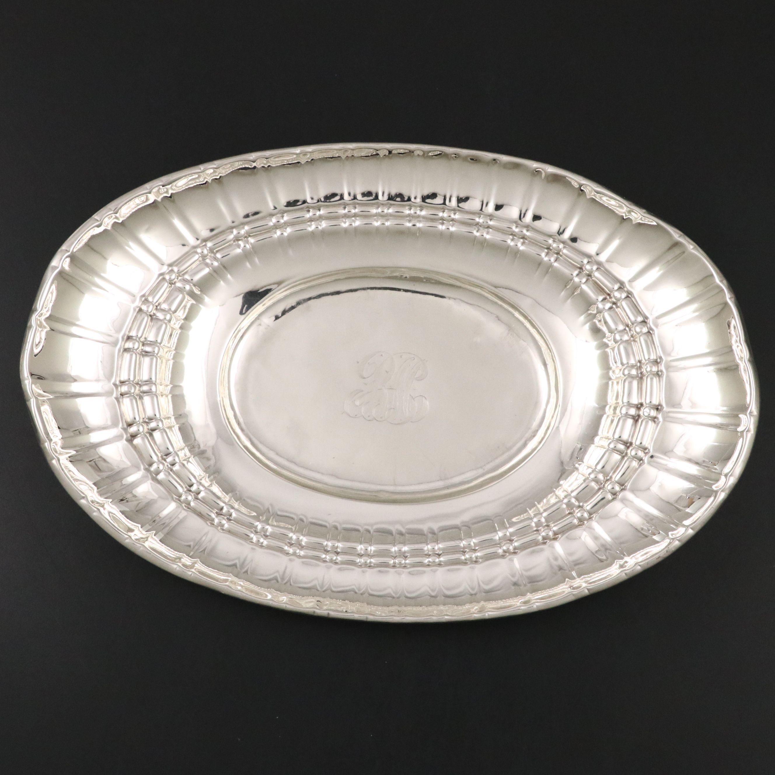 Reed & Barton Sterling Footed Platter with Mauser Sterling Oval Serving Bowl