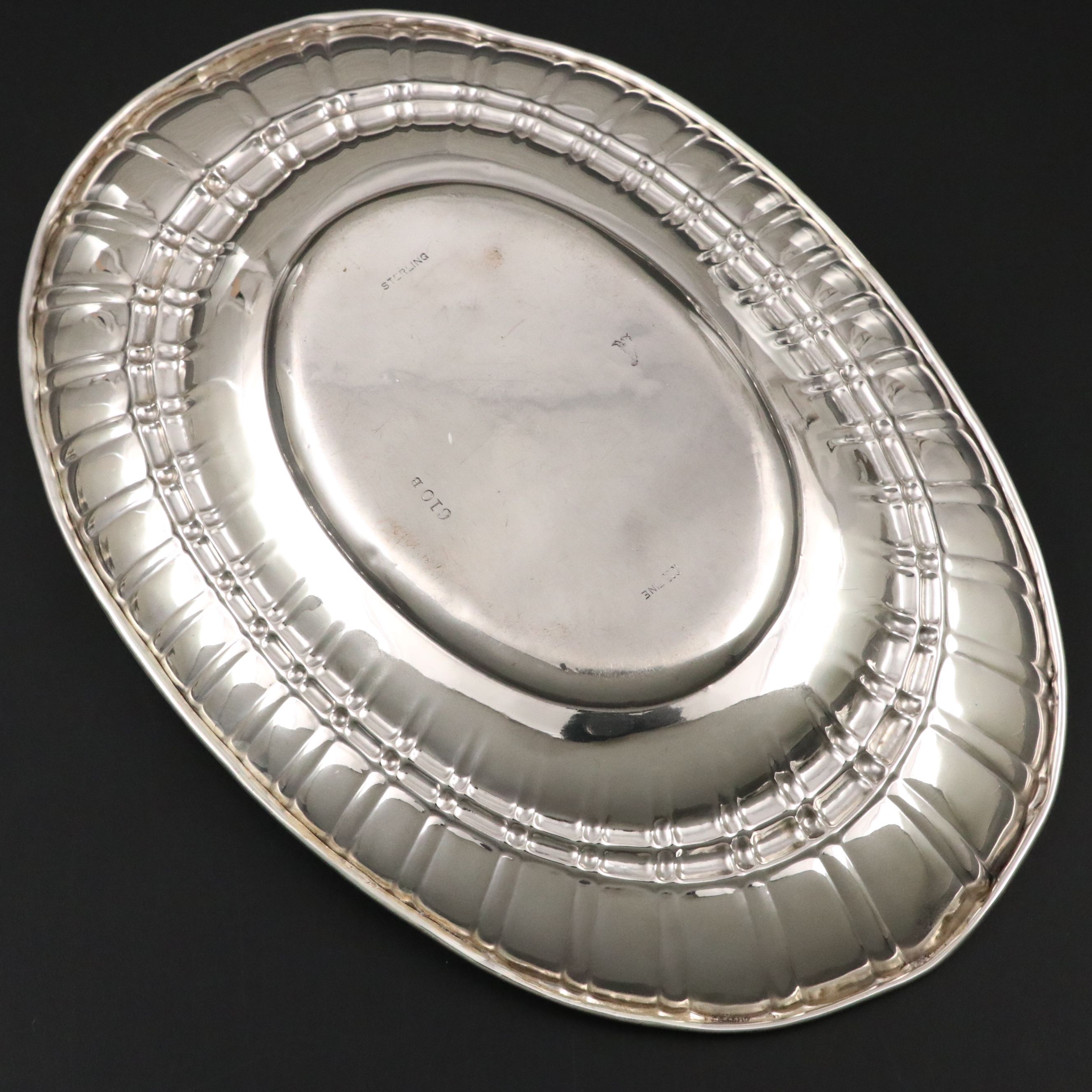 Reed & Barton Sterling Footed Platter with Mauser Sterling Oval Serving Bowl