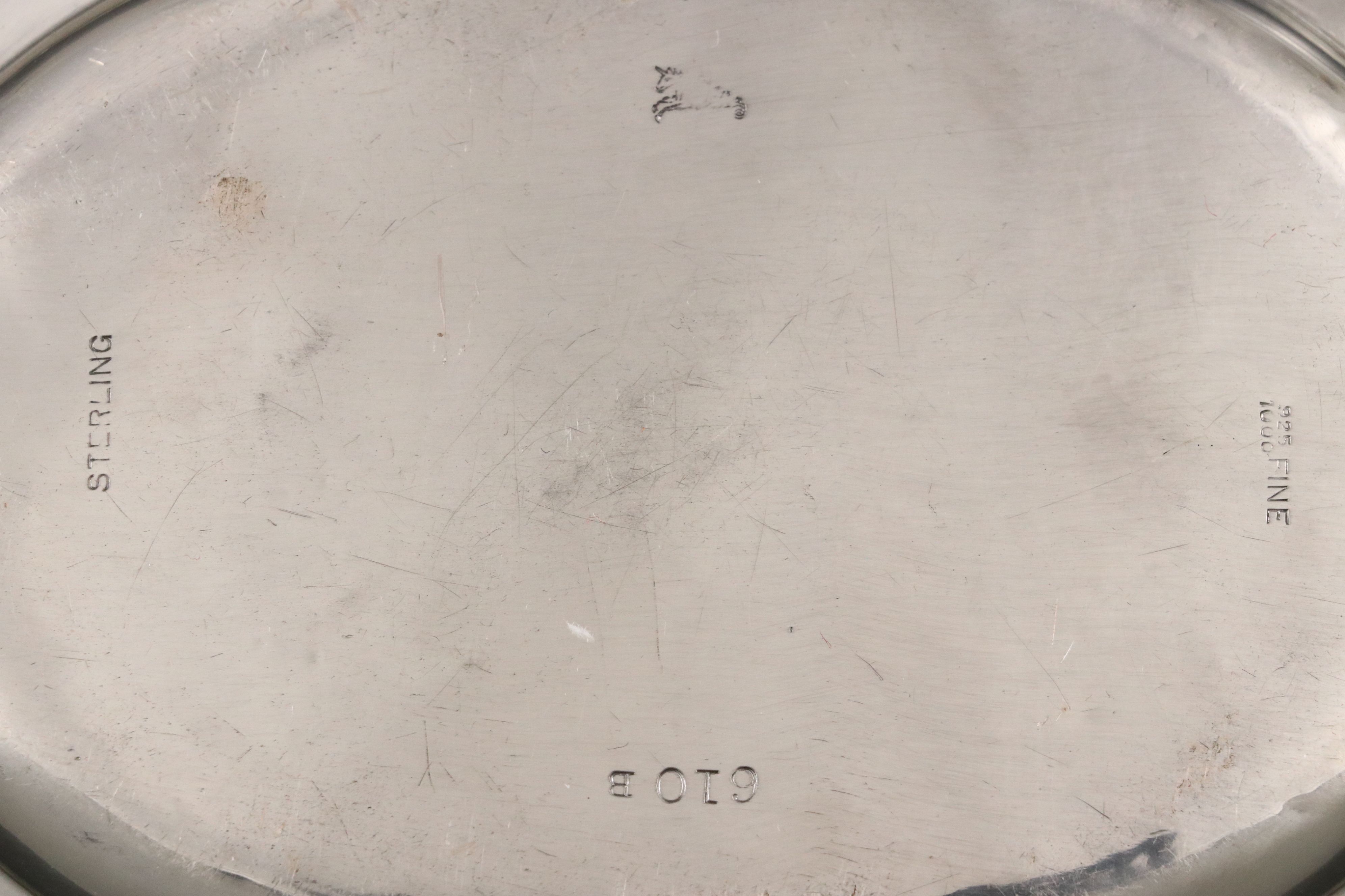 Reed & Barton Sterling Footed Platter with Mauser Sterling Oval Serving Bowl