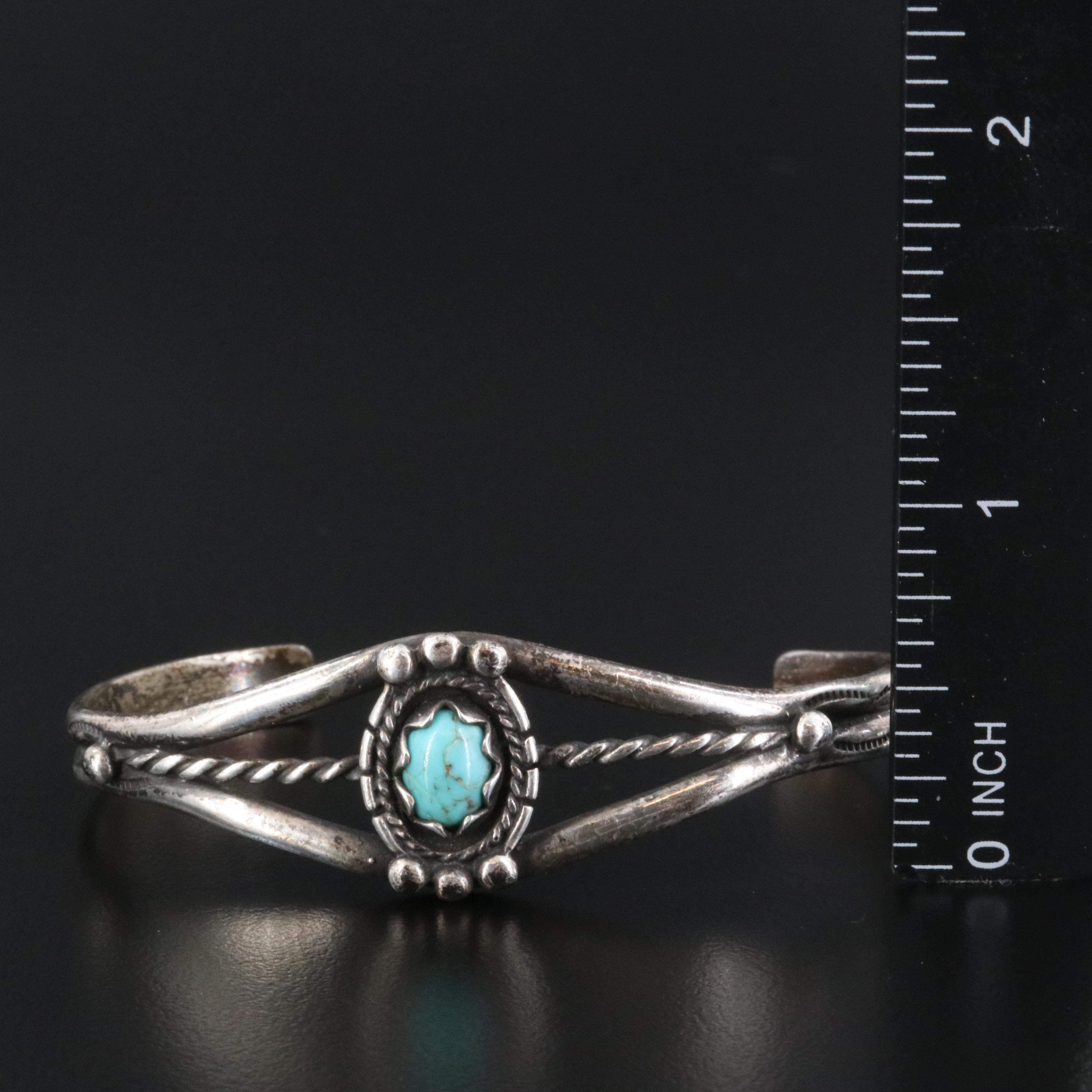 Western Style Sterling Turquoise Cuff Bracelet