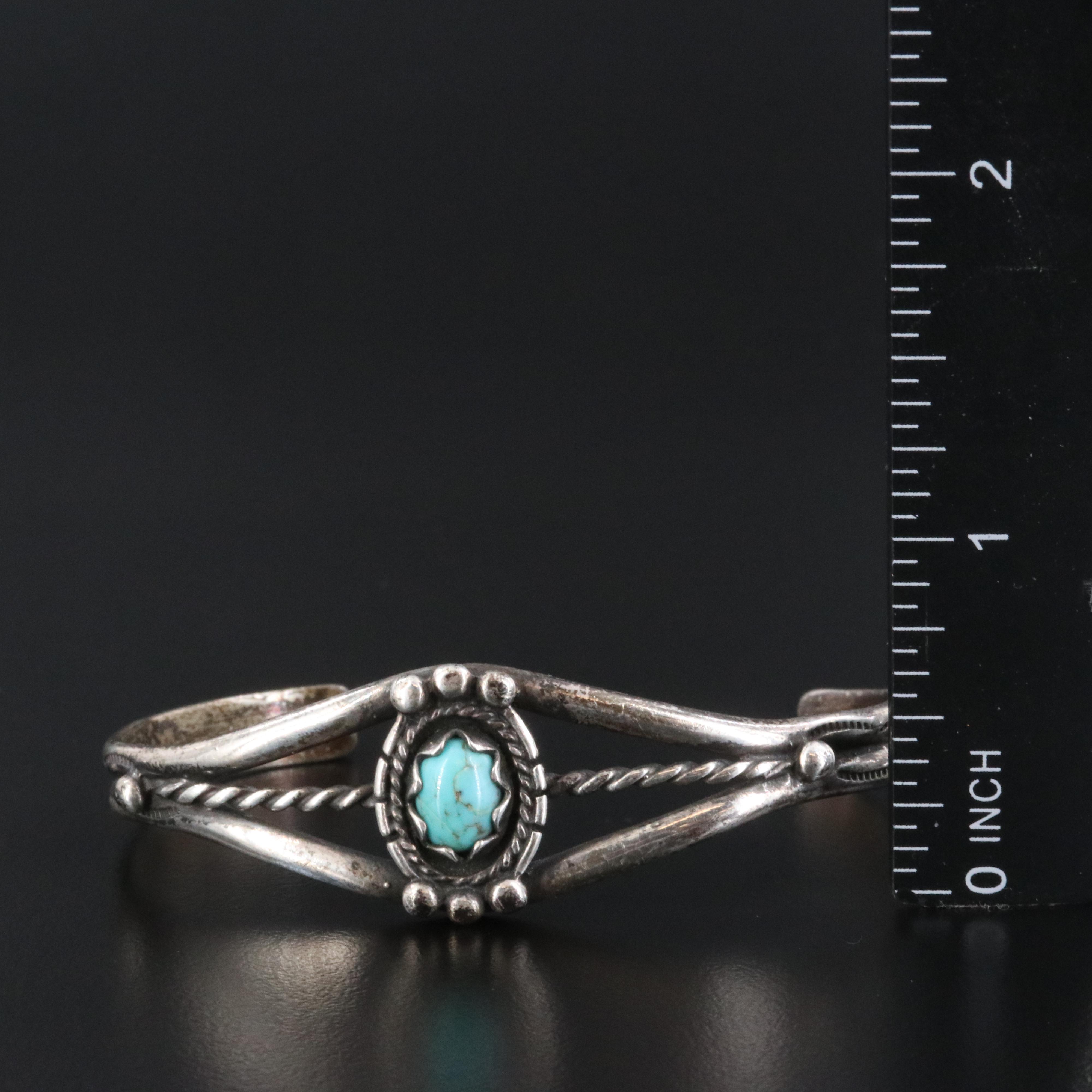 Western Style Sterling Turquoise Cuff Bracelet