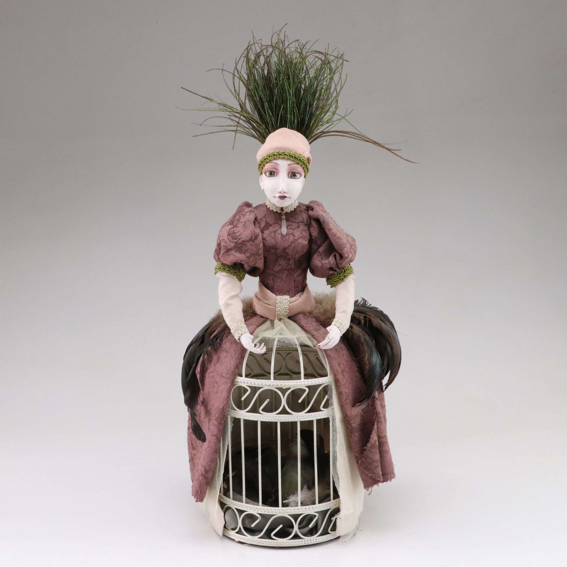 Victorian Style Handmade Birdcage Crinoline Doll