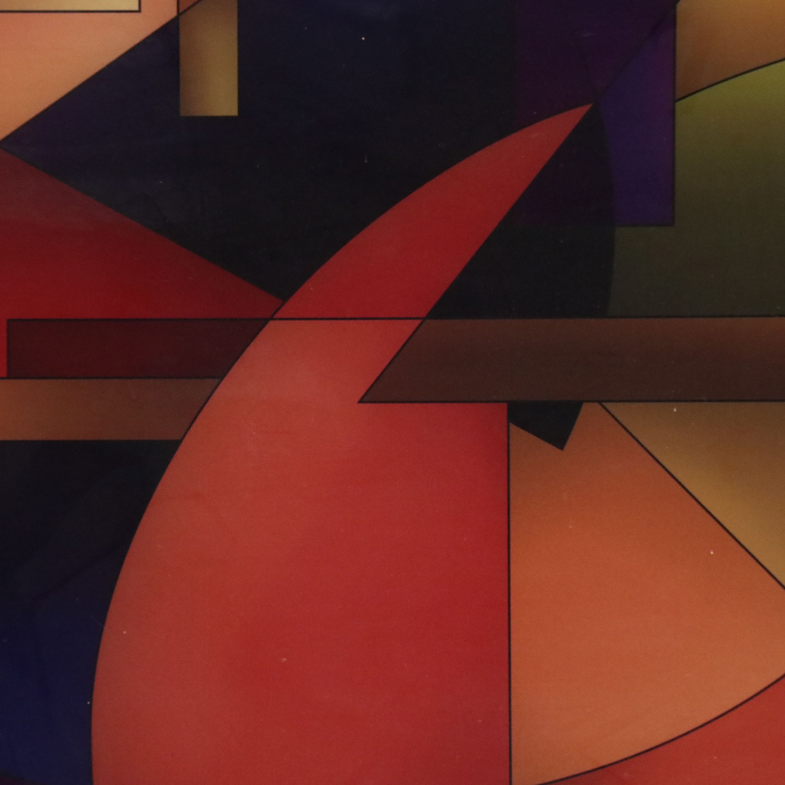 Large-Scale Abstract Modernist Digital Print on Plexiglass, 21st Century