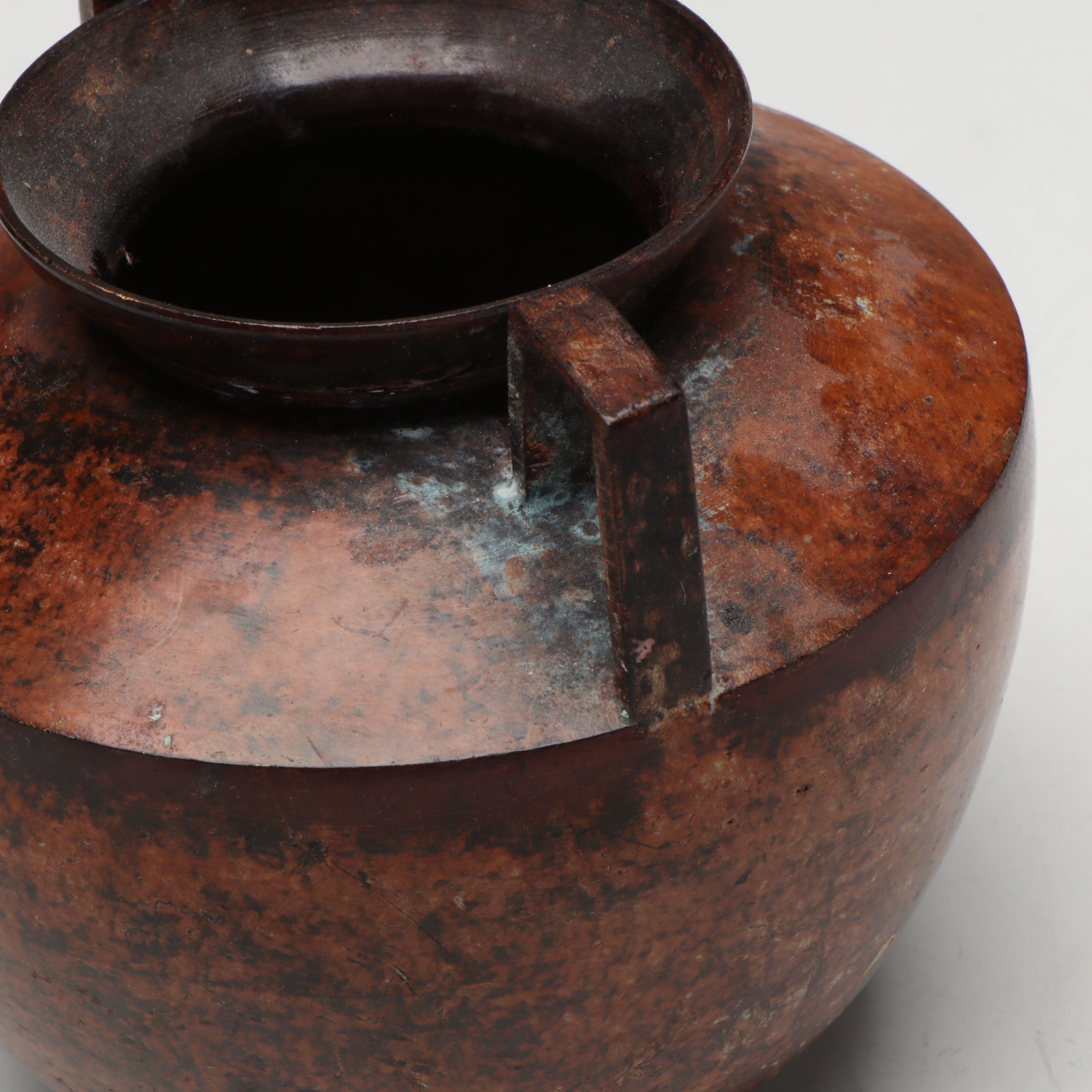 Patinated Metal Amphora Vase