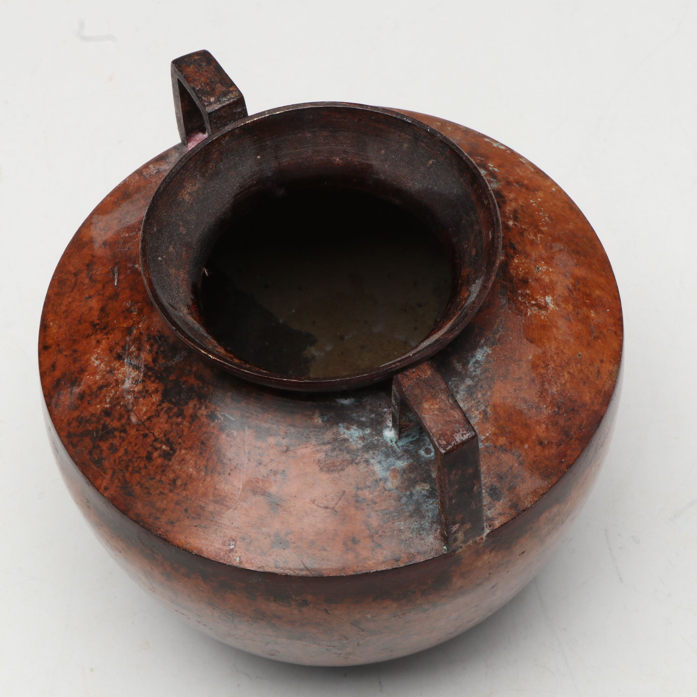 Patinated Metal Amphora Vase