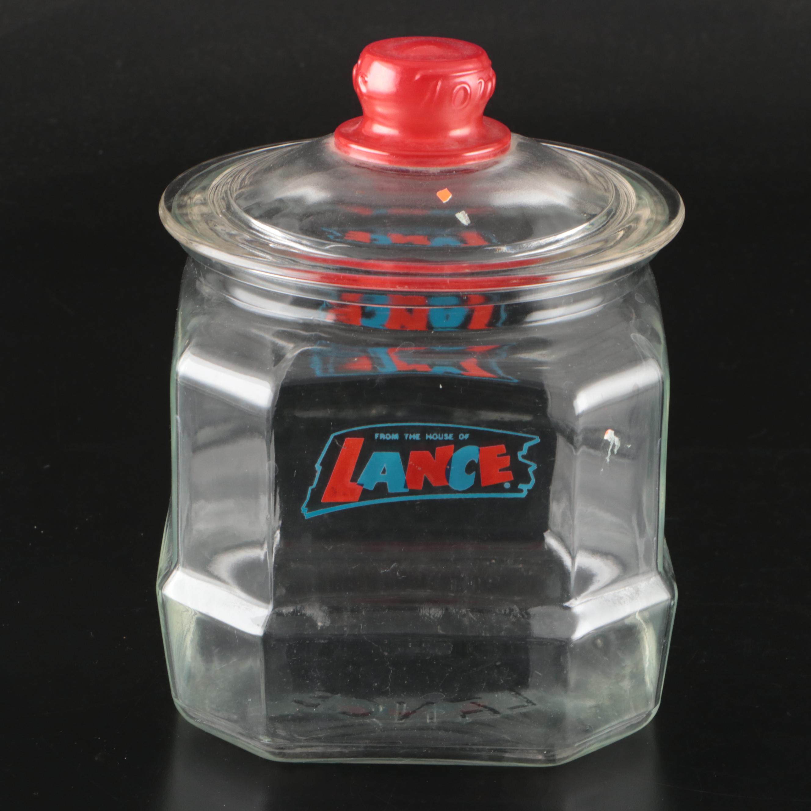 Lance Glass Display Jar with Tom's Lid, Mid-20th Century