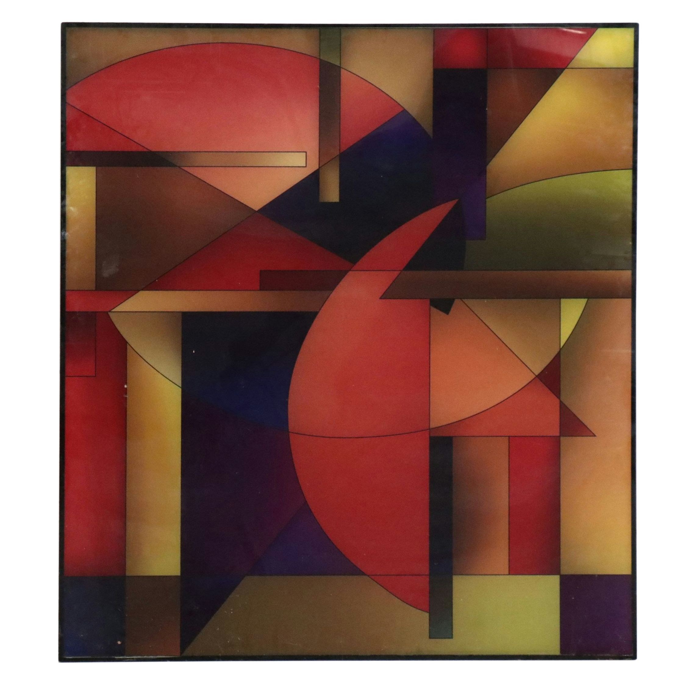 Large-Scale Abstract Modernist Digital Print on Plexiglass, 21st Century