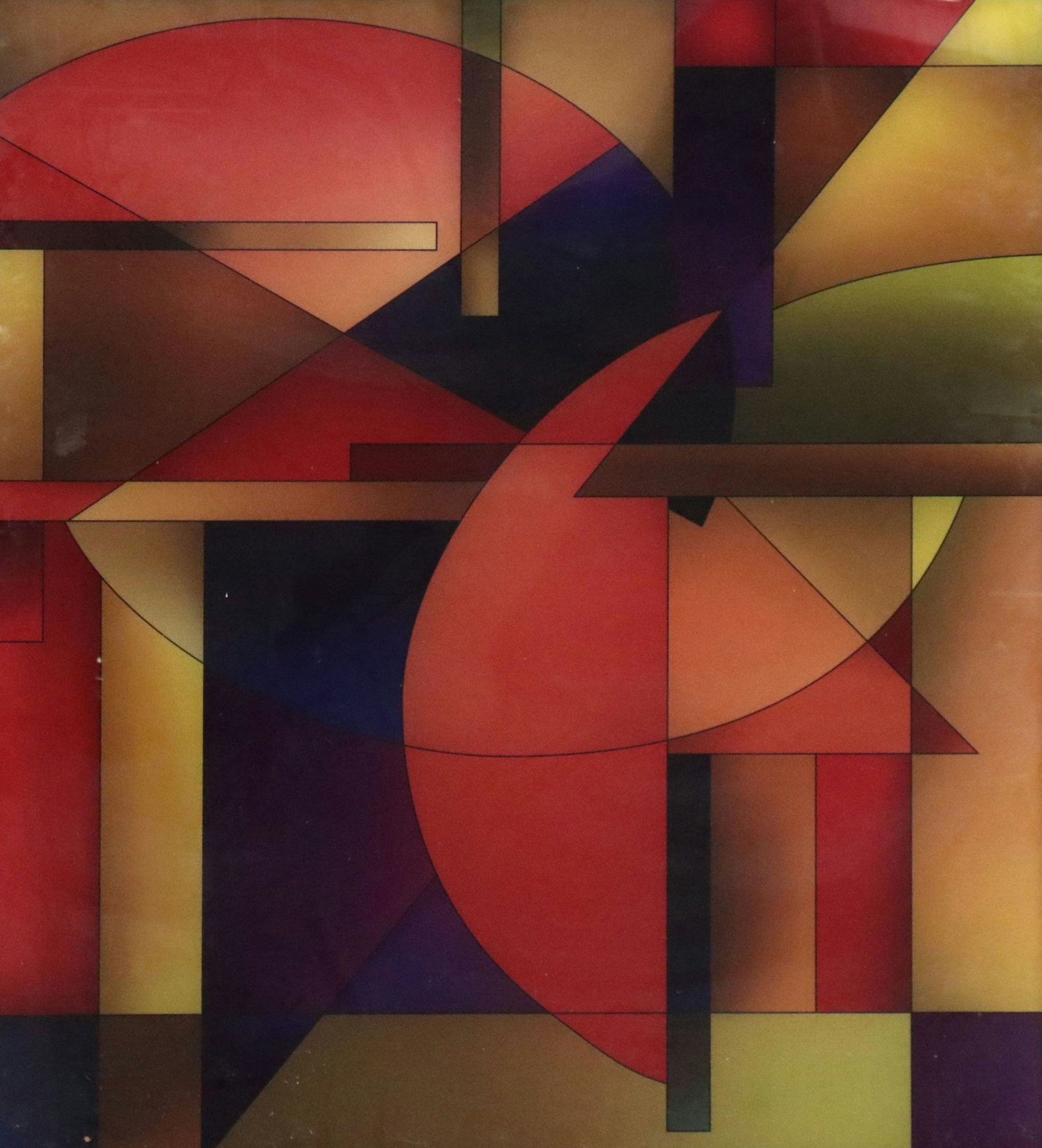 Large-Scale Abstract Modernist Digital Print on Plexiglass, 21st Century