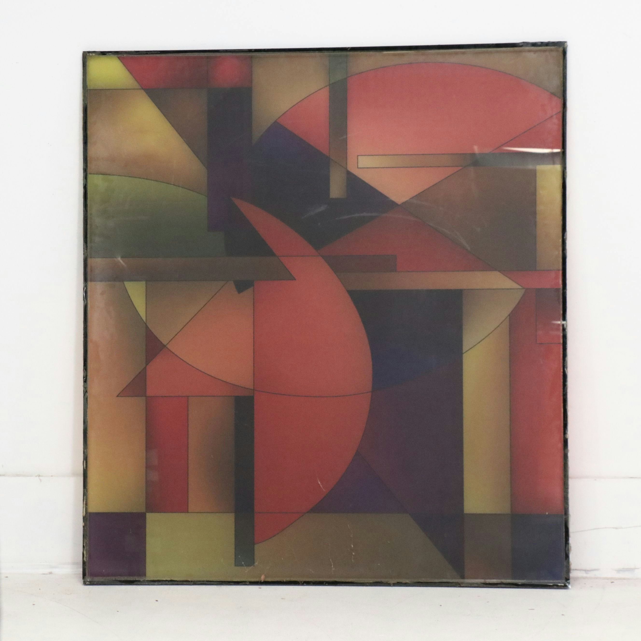 Large-Scale Abstract Modernist Digital Print on Plexiglass, 21st Century