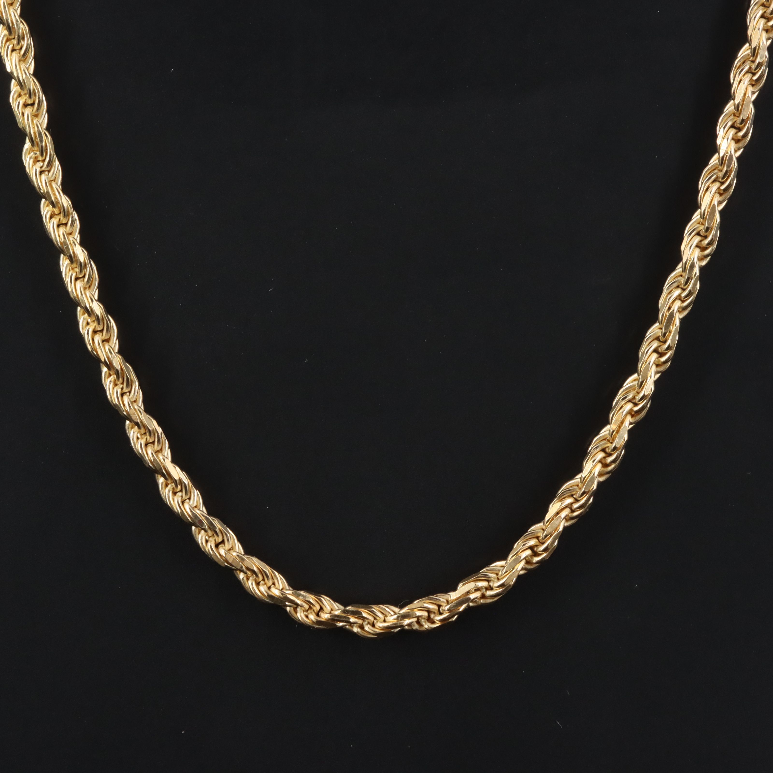 Italian Sterling Braided Rope Chain Necklace