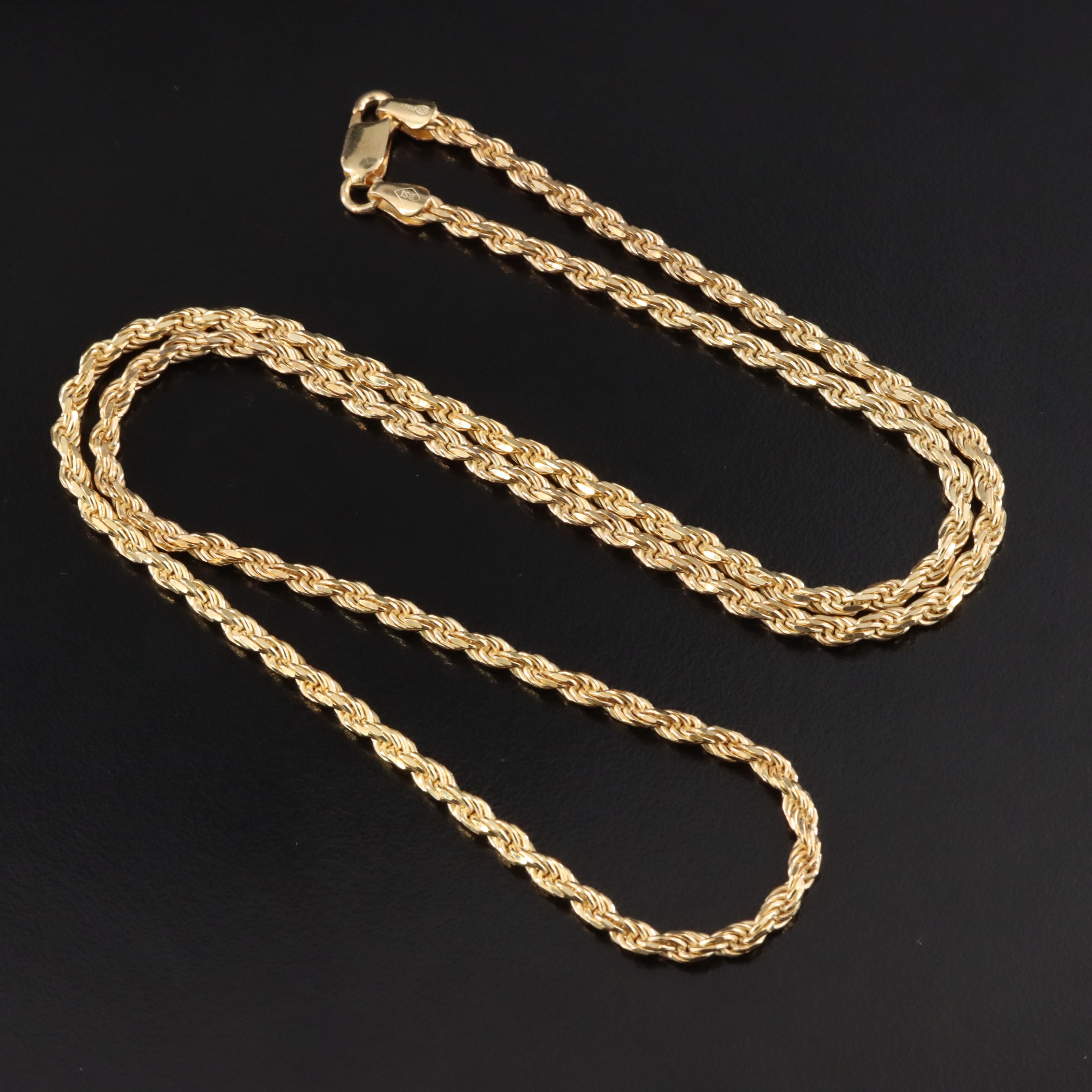 Italian Sterling Braided Rope Chain Necklace