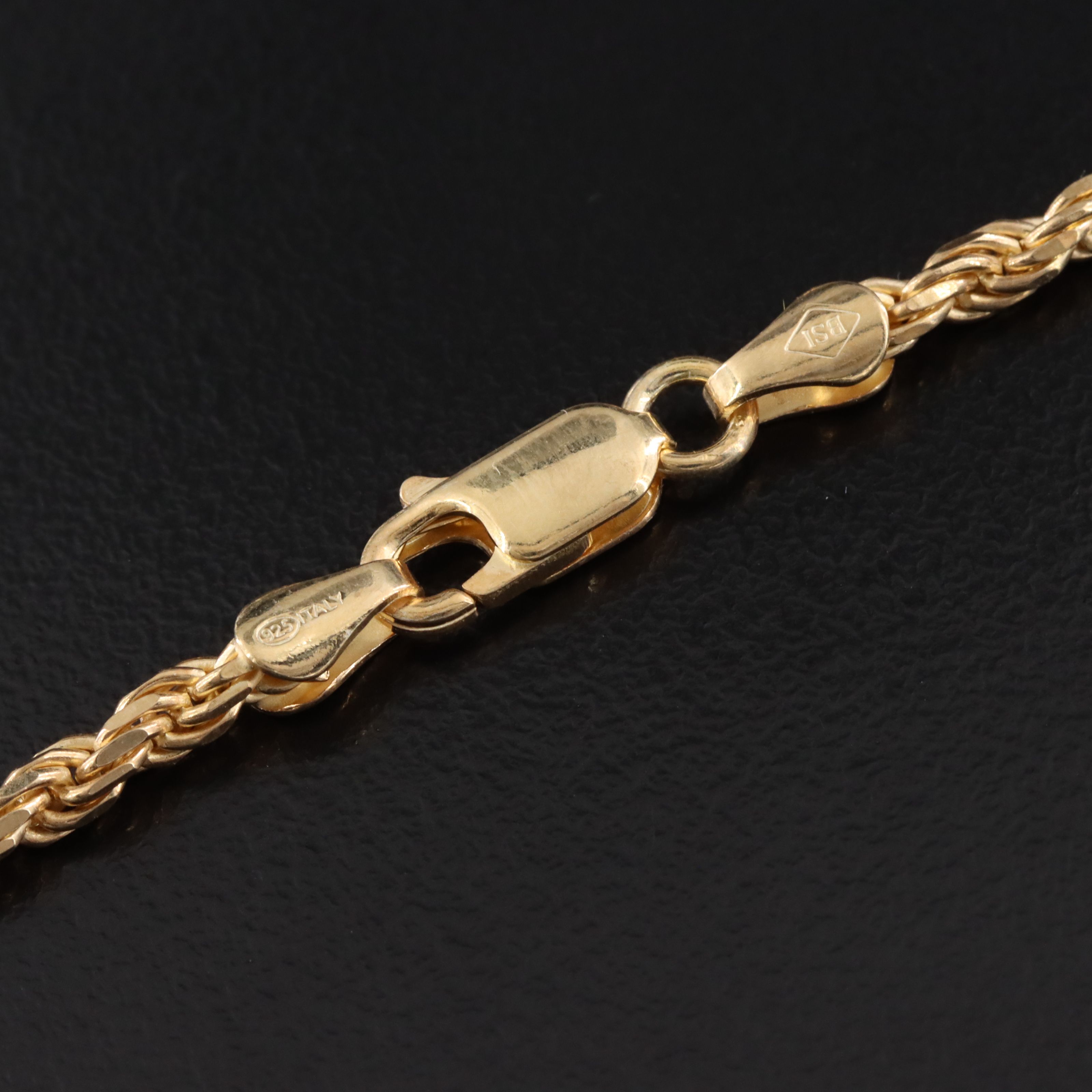 Italian Sterling Braided Rope Chain Necklace