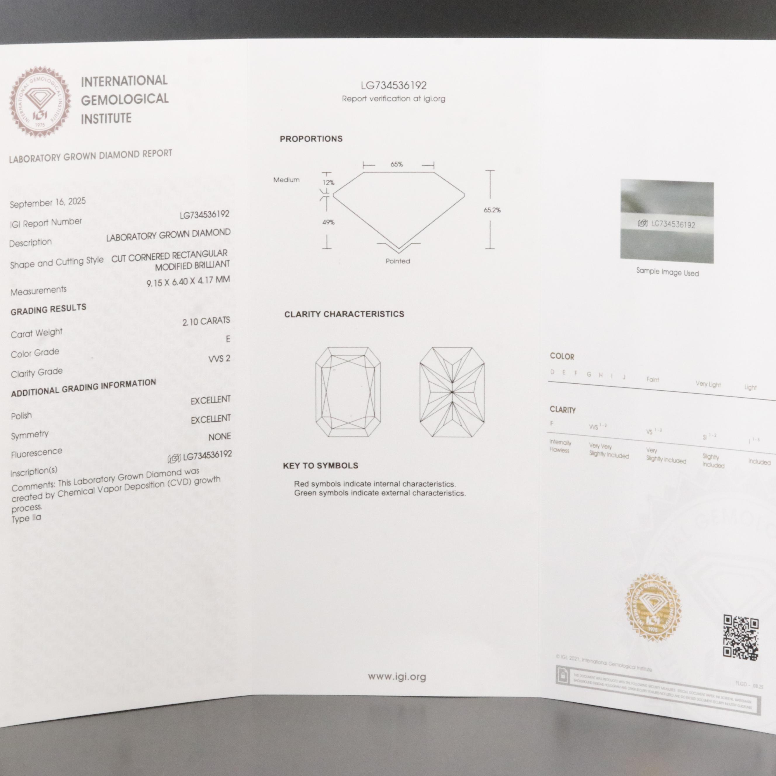 18K 2.33 CTW Lab Grown Diamond Ring with IGI Report