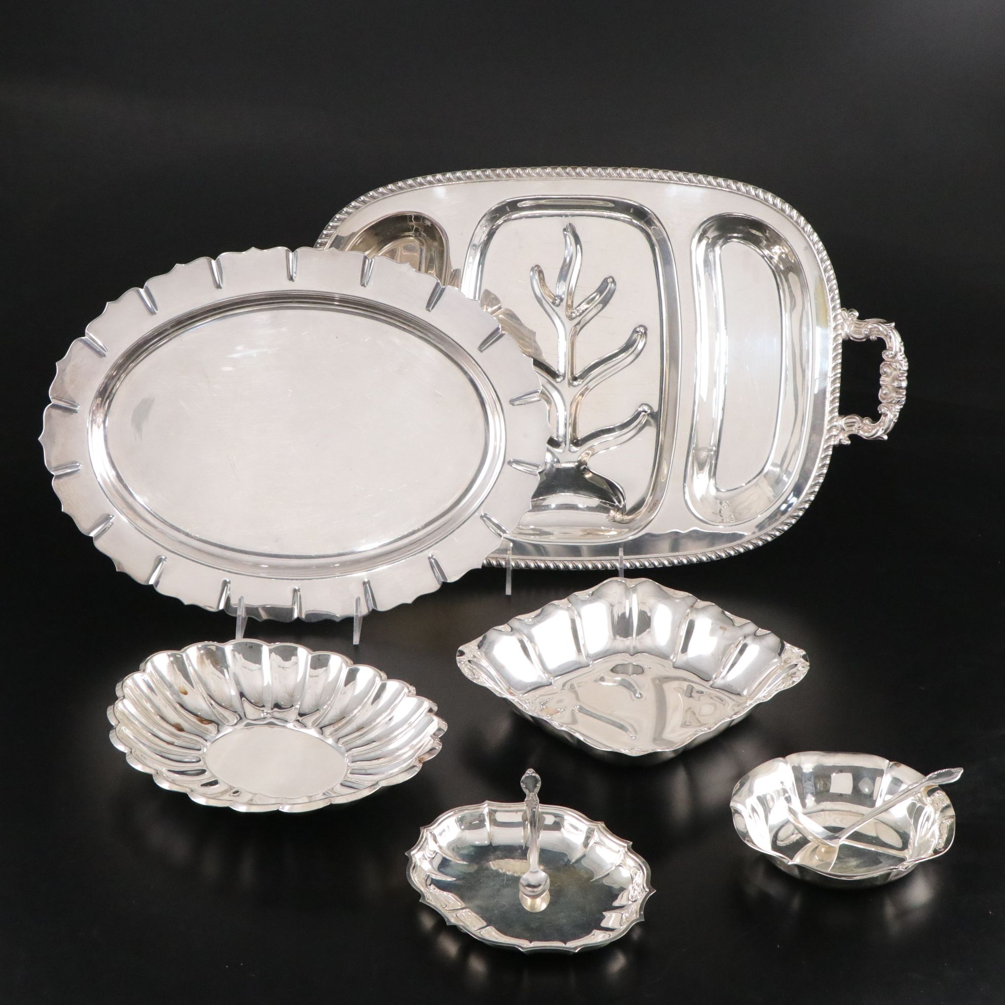 Silver Plate Platters and Serving Dishes