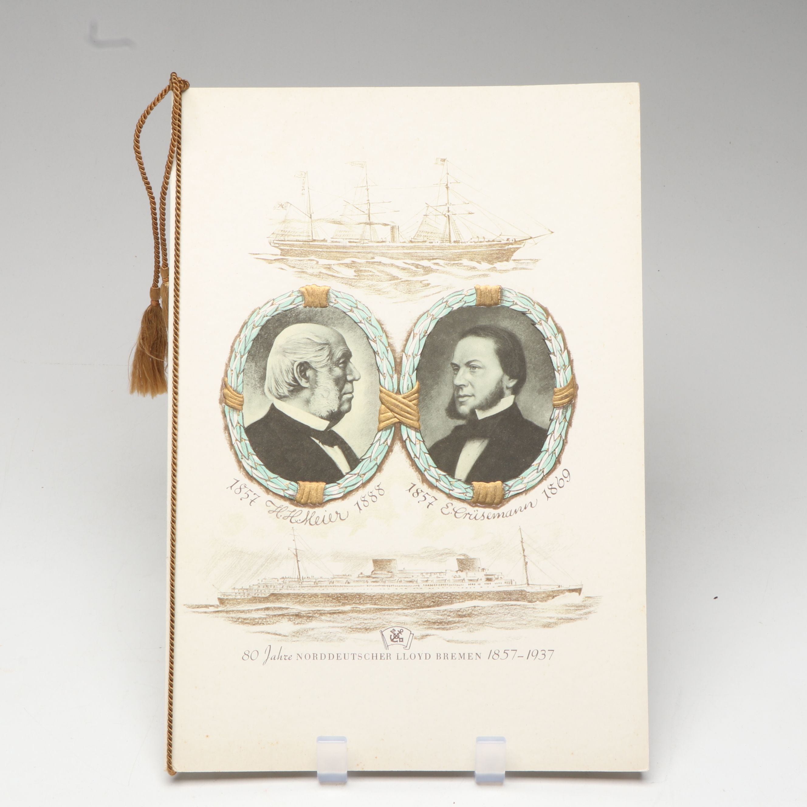 German Norddeutscher Lloyd's Liner "SS Bremen" Menu and Drinkware, 1930s