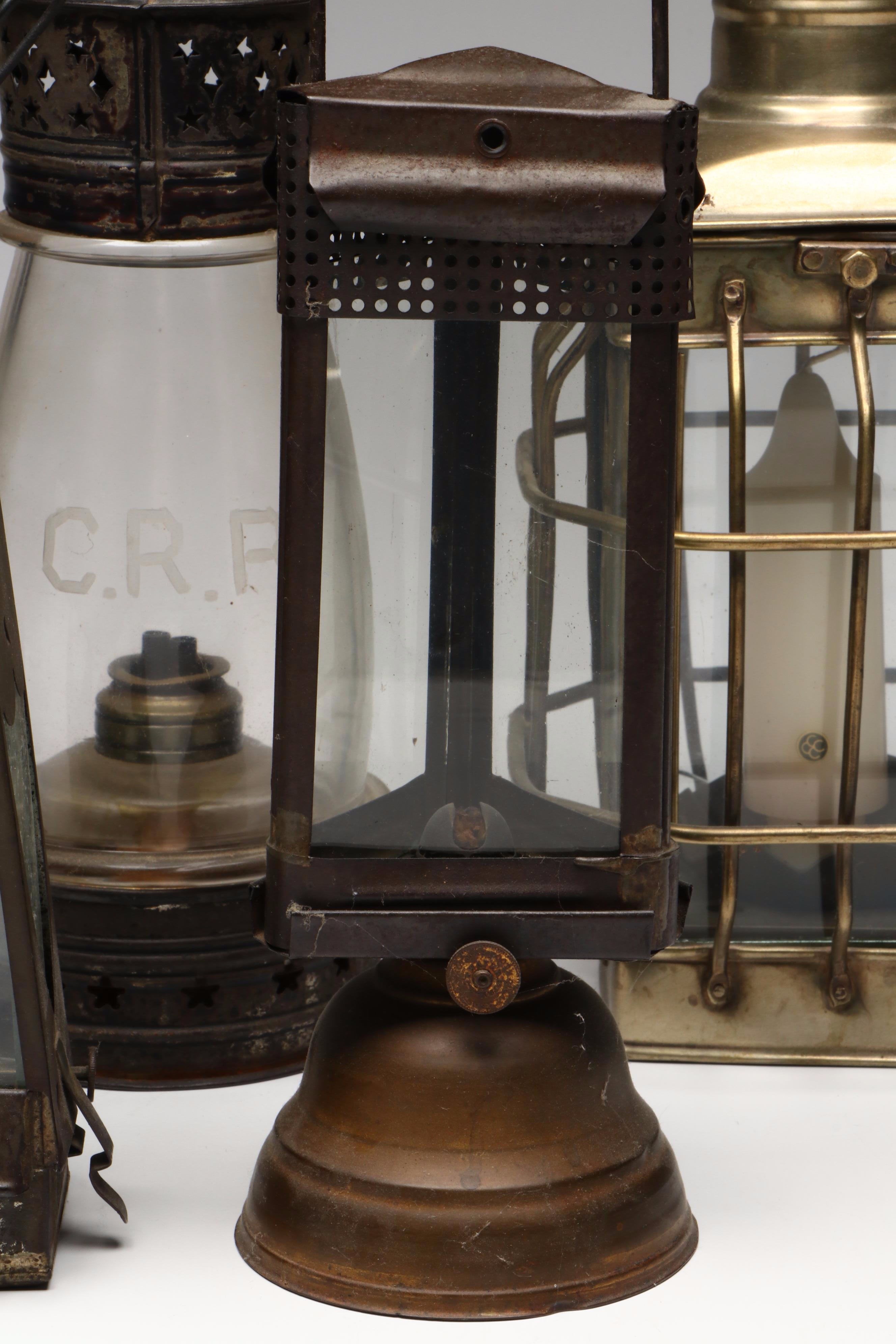 Whale Oil Lantern with More Oil and Candle Lanterns