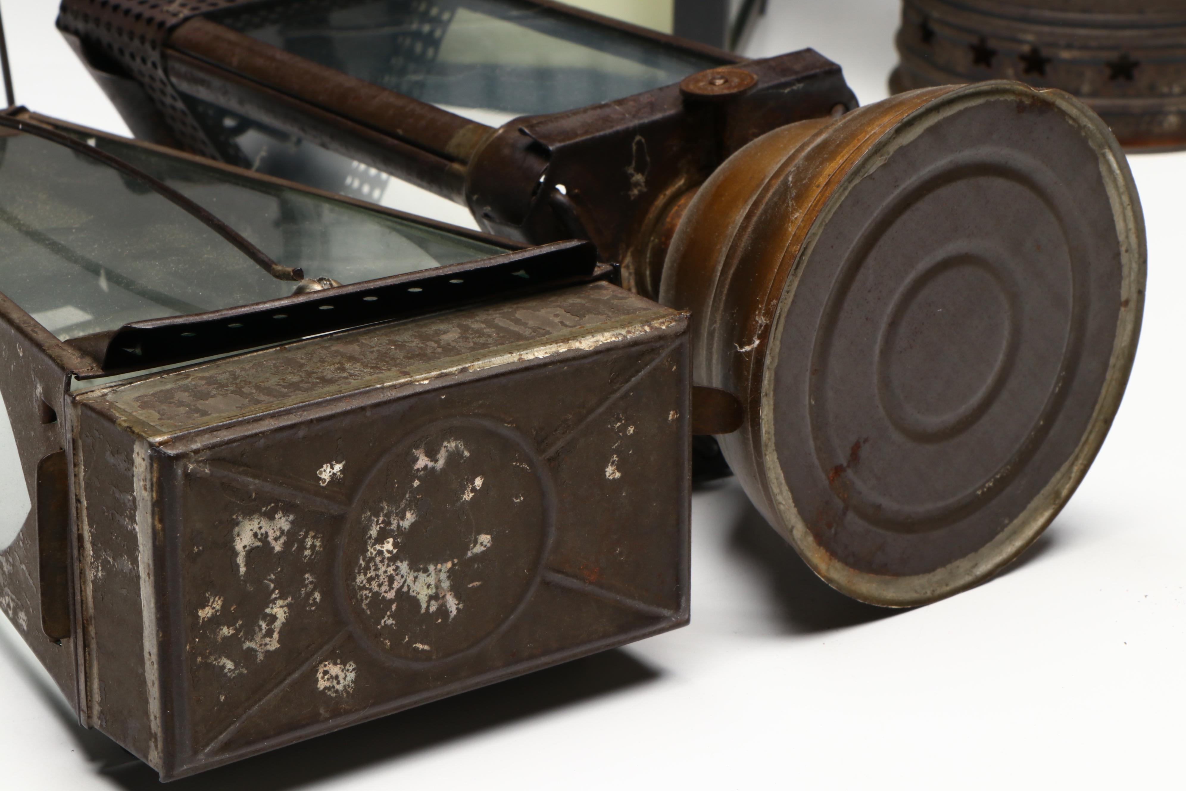 Whale Oil Lantern with More Oil and Candle Lanterns