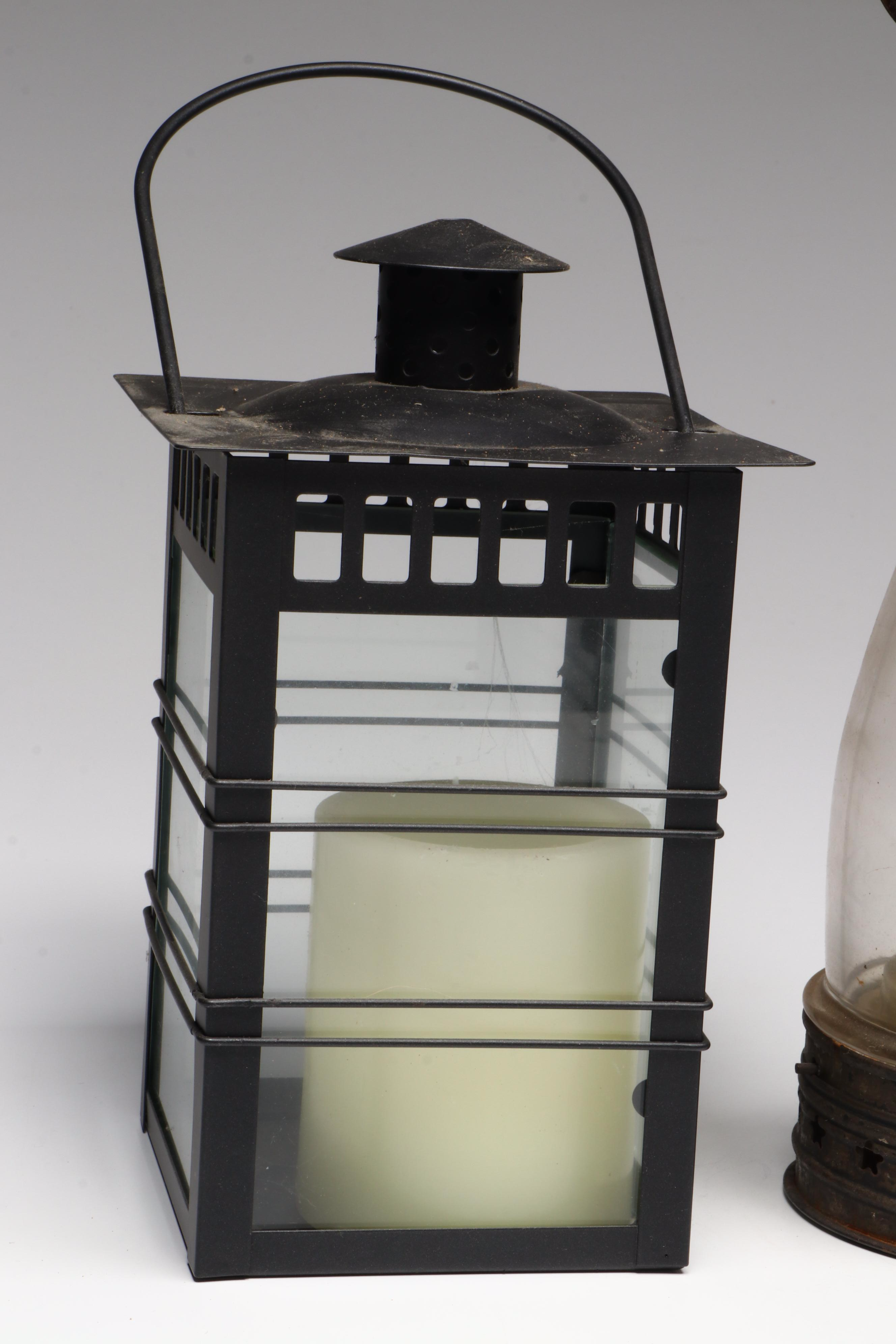 Whale Oil Lantern with More Oil and Candle Lanterns