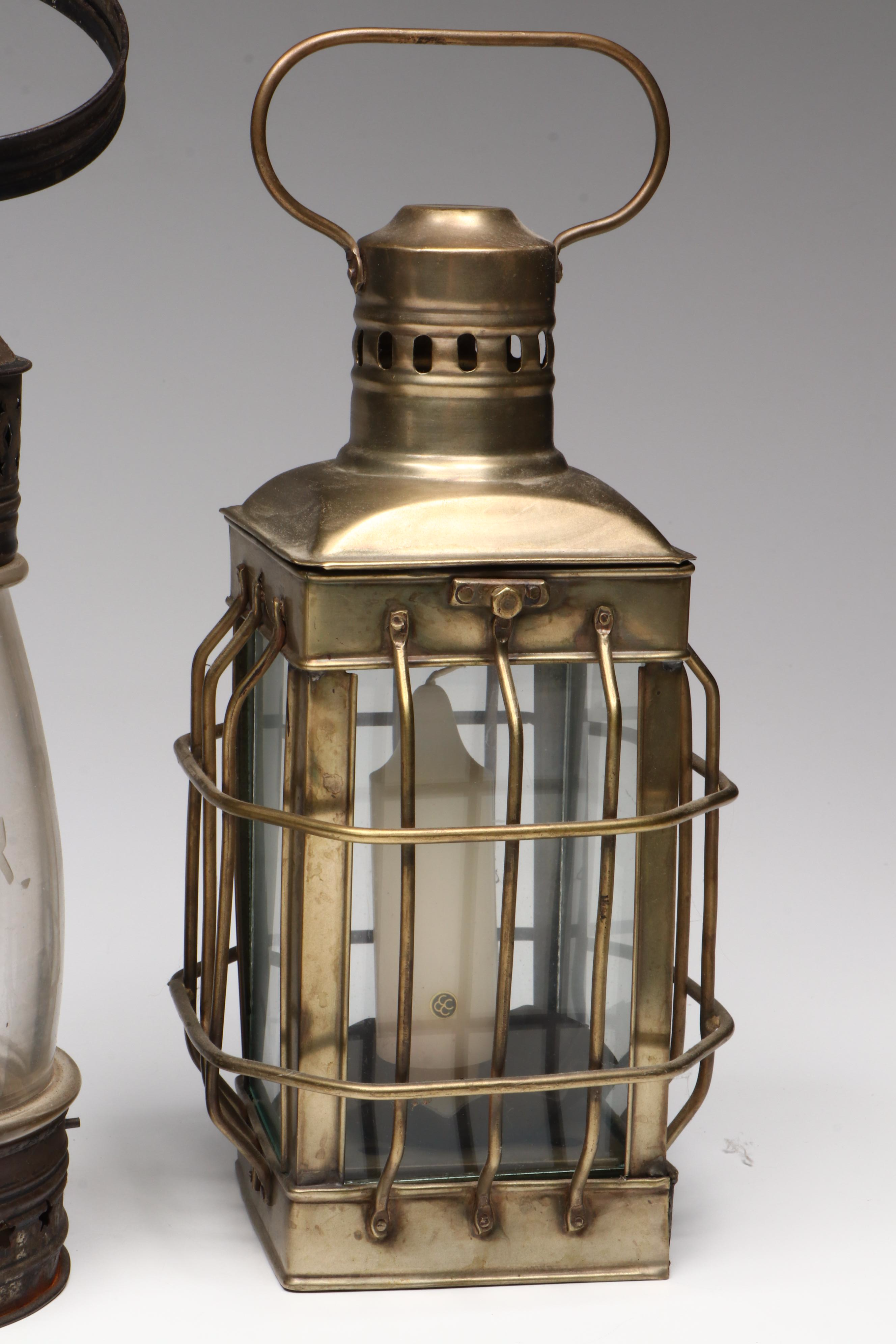 Whale Oil Lantern with More Oil and Candle Lanterns