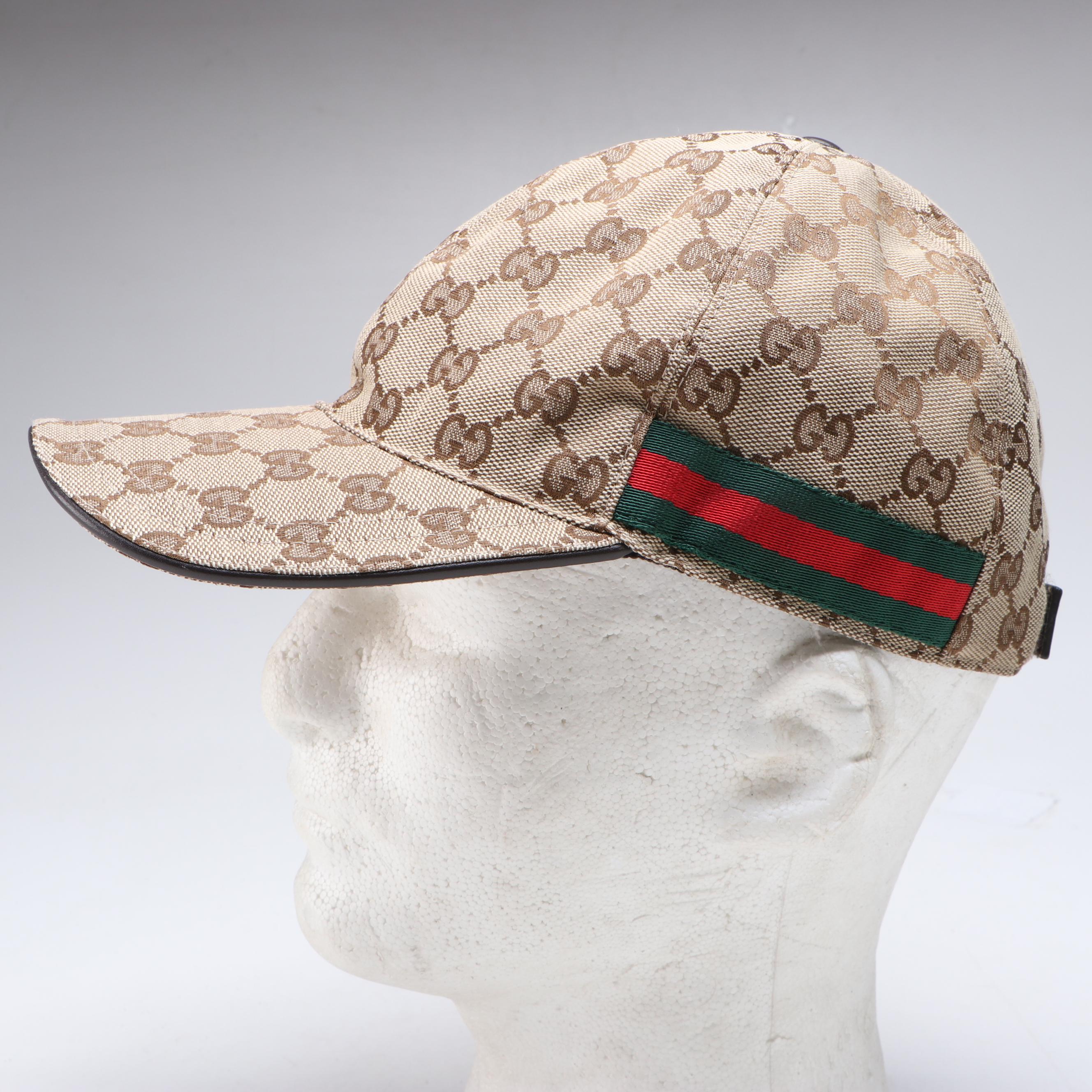 Gucci Web Striped GG Canvas Baseball Cap