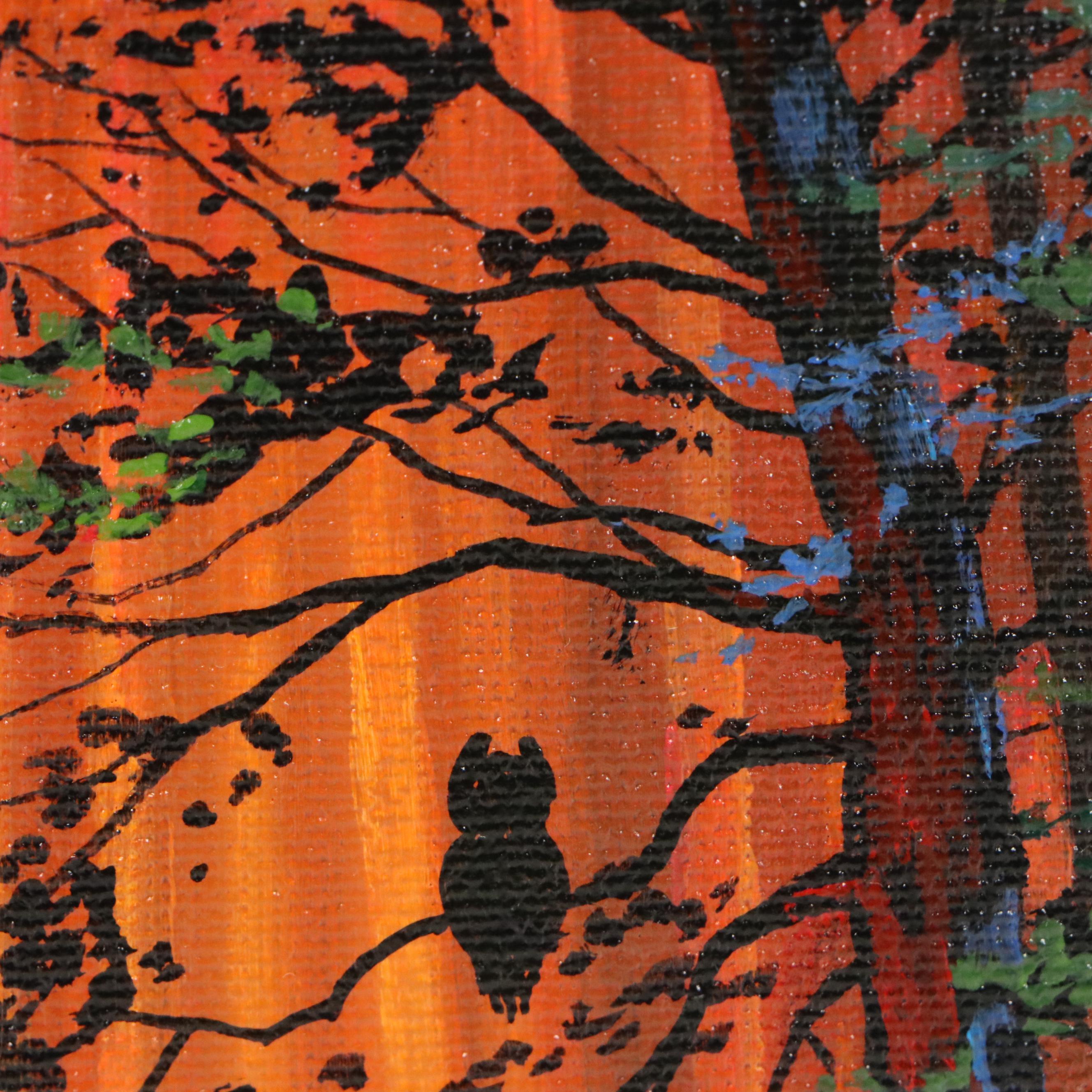 Doug "Bumo" Johnpeer Sunset Landscape Oil Painting, 2025