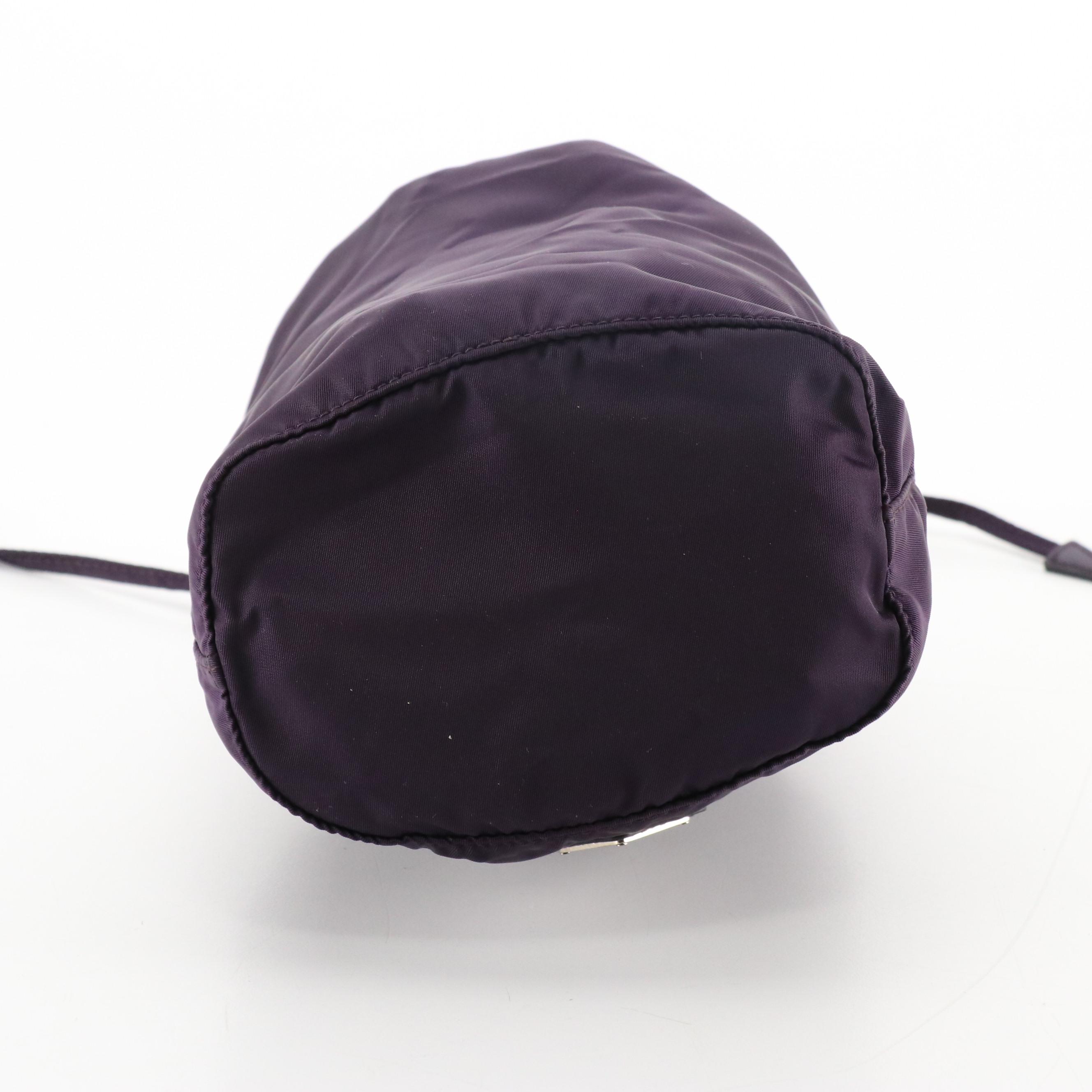 Prada Drawstring Pouch in Plum Purple Tessuto Nylon