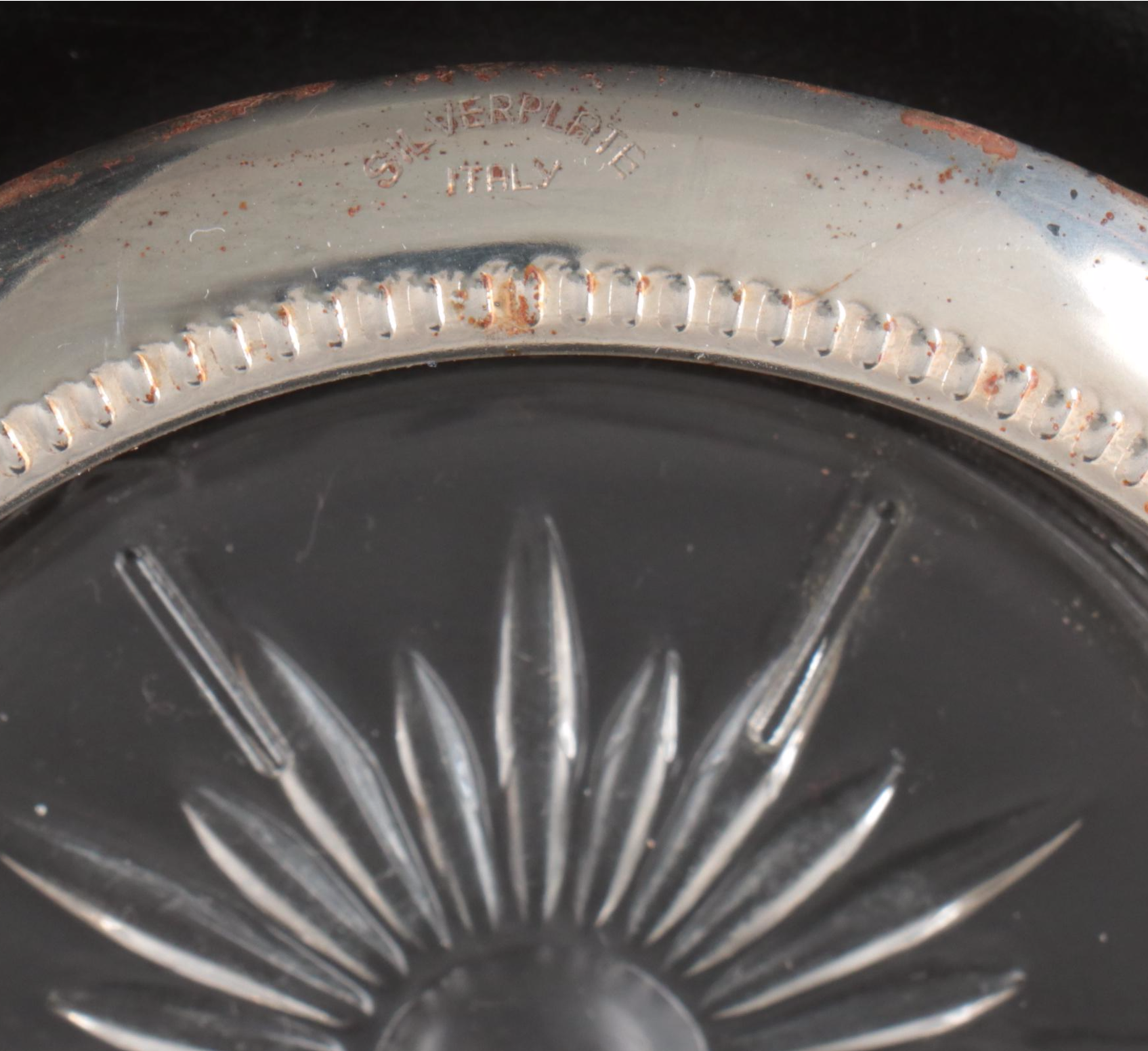 Crown Sterling Silver and Italian Silver Plate Coasters with Ronson Lighter